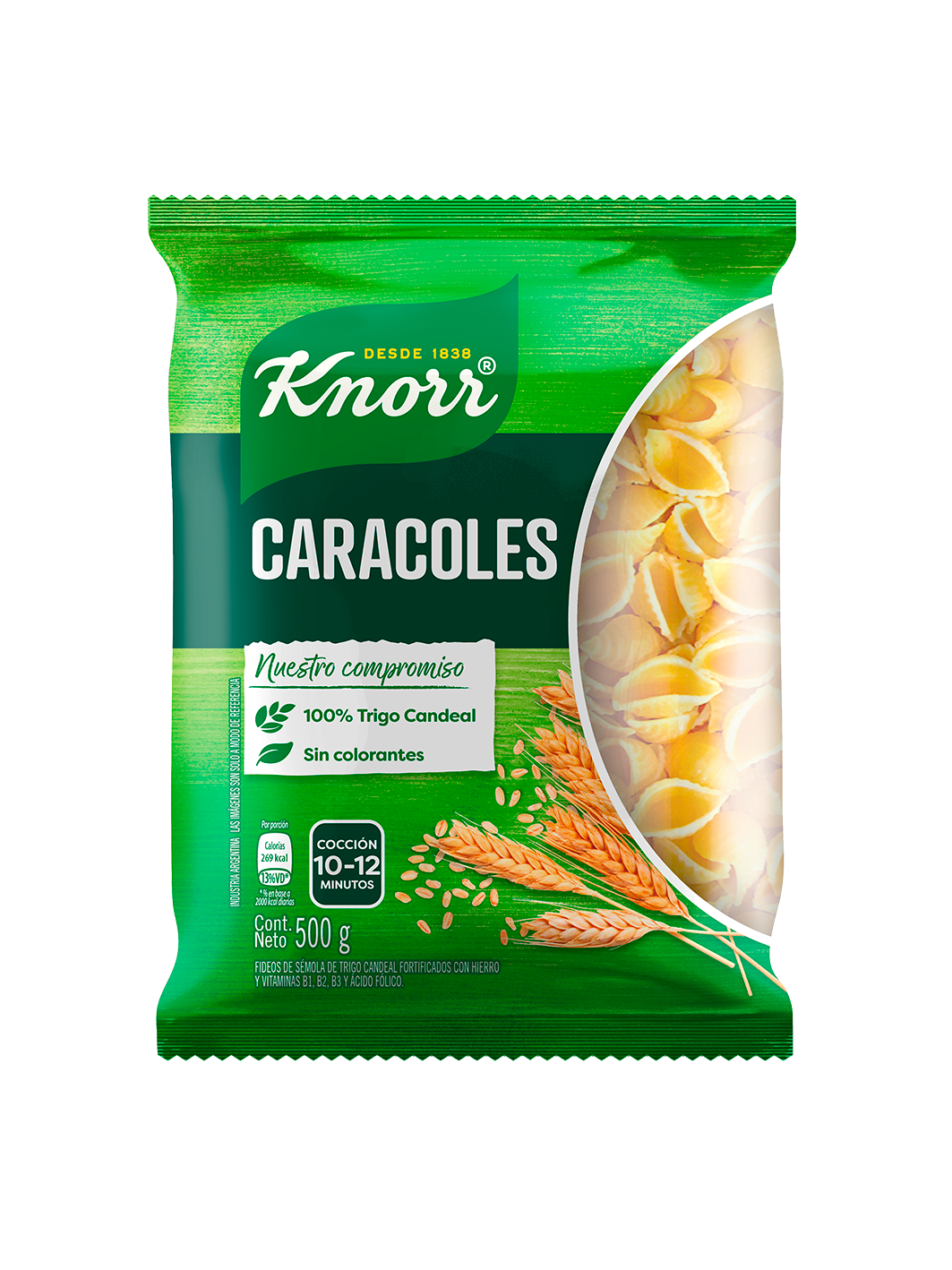Imagen de envase Pastas Caracoles Knorr