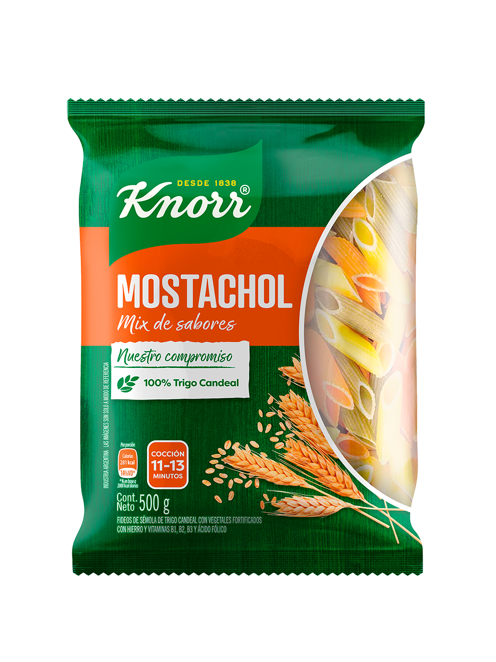 Imagen de envase Pasta Mostachol Mix de Sabores Knorr
