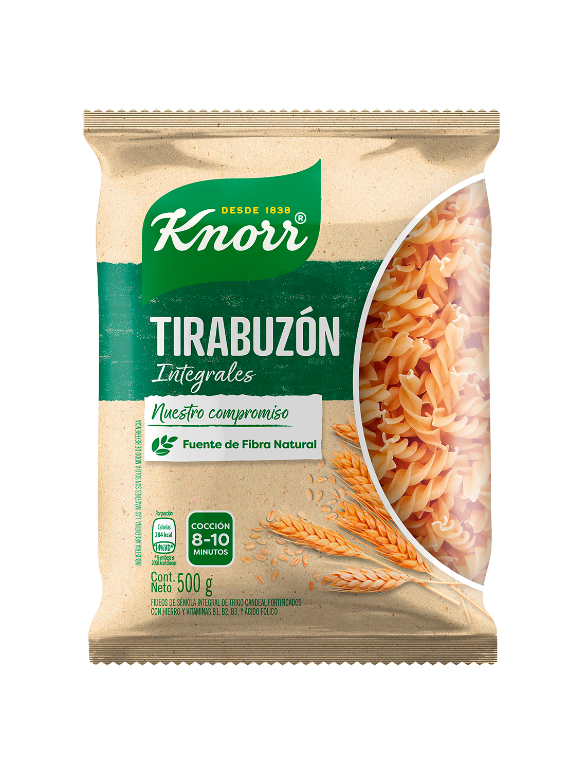 Imagen de envase Pastas Integrales Tirabuzón Knorr