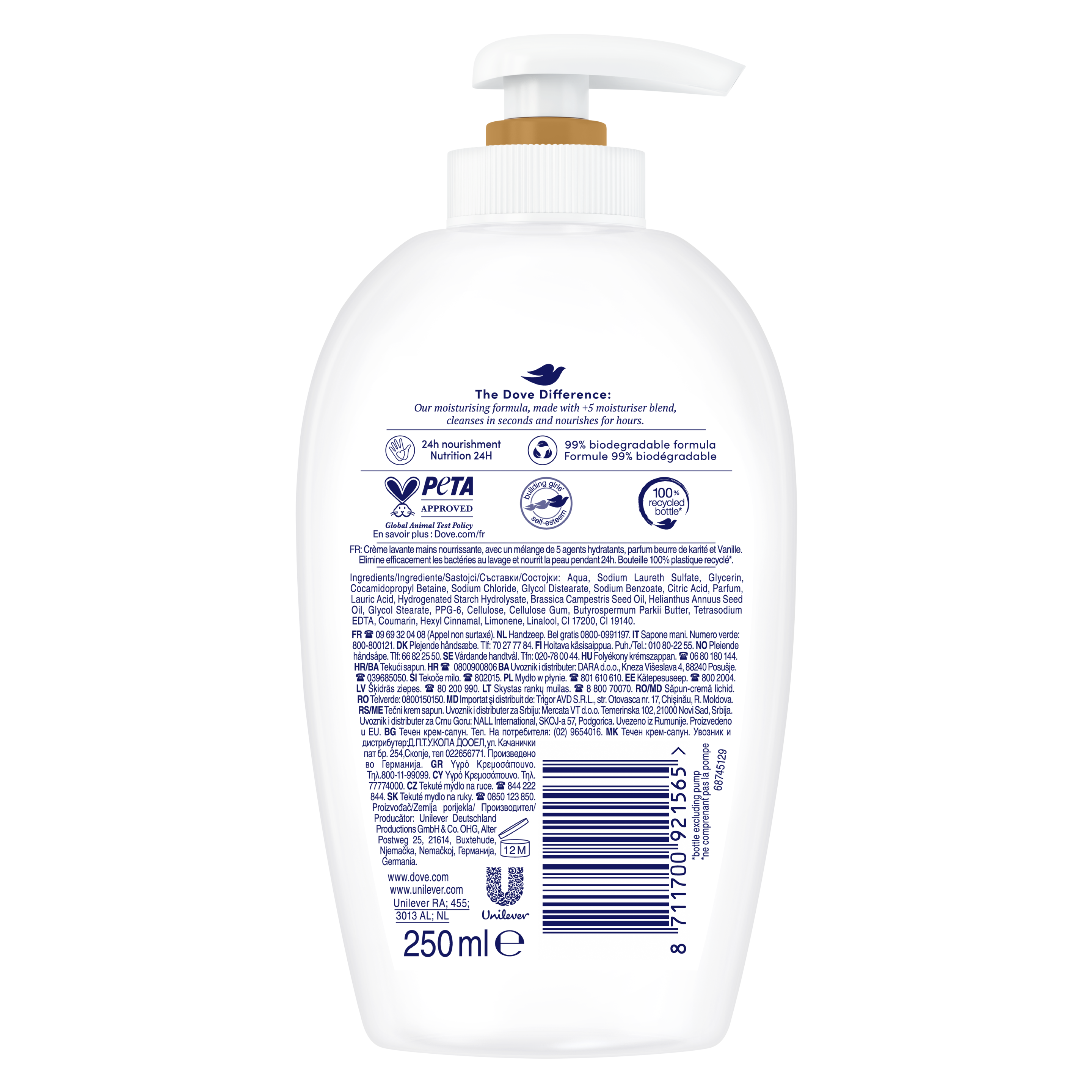 Savon Liquide Mains Beurre de Karité & Vanille Pompe 250ml