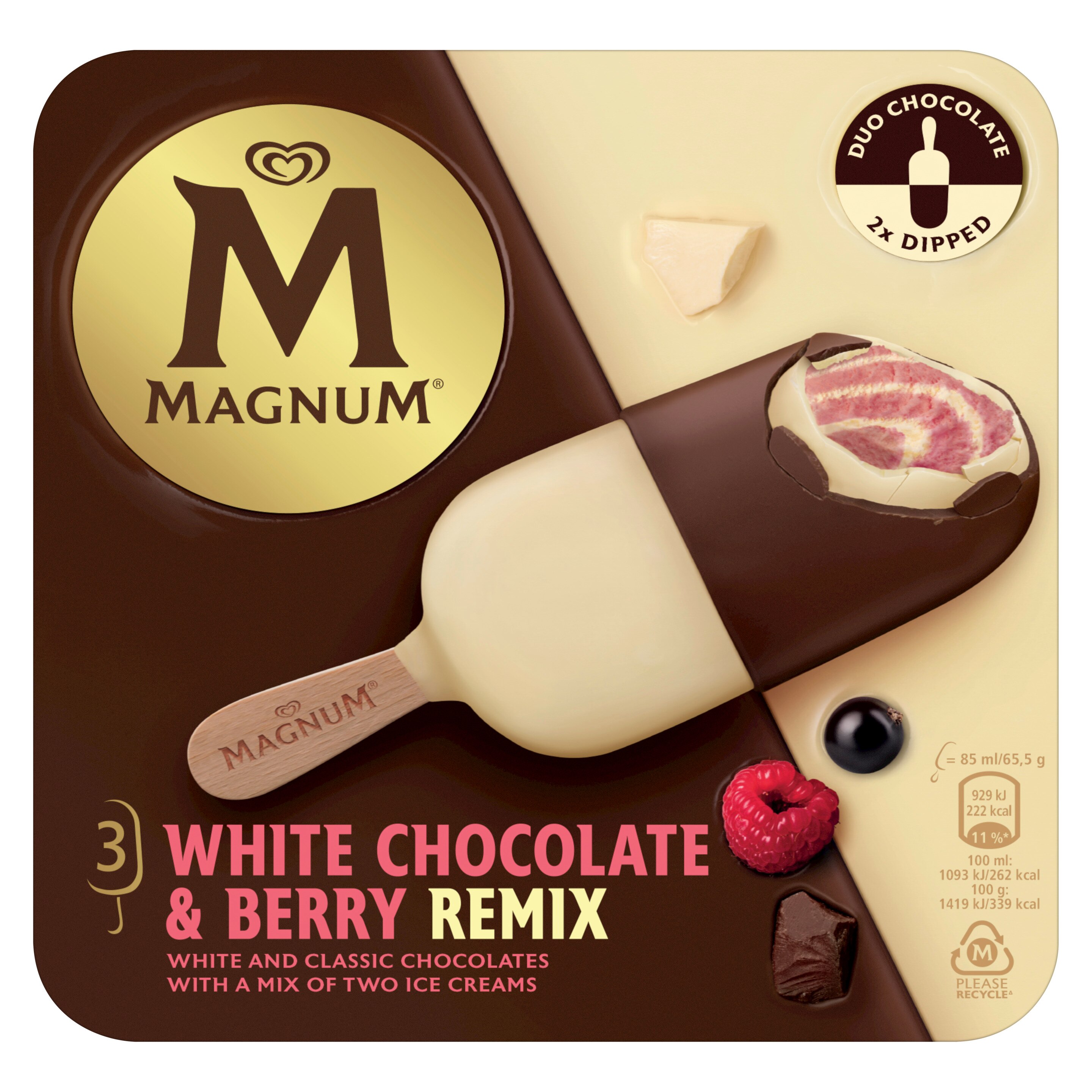 Magnum White Chocolate & Berry Remix 3x85ml Front