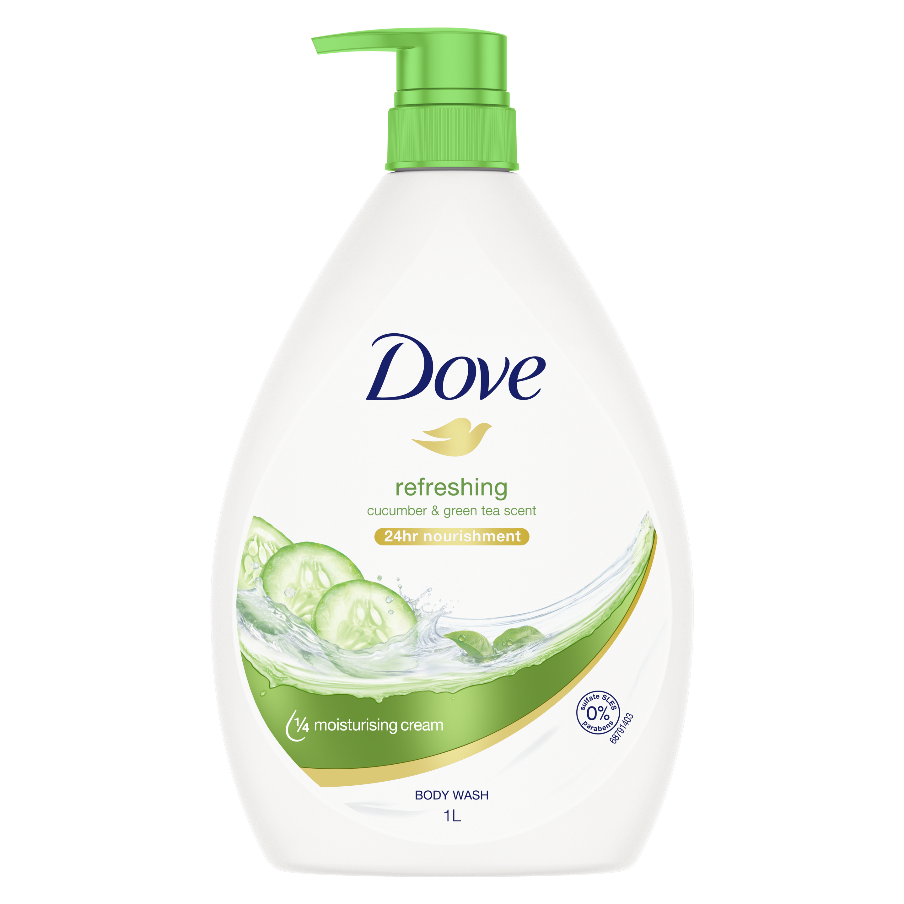 Dove Go Fresh Touch Nourishing Cucumber and Green Tea Body Wash 1L Text
