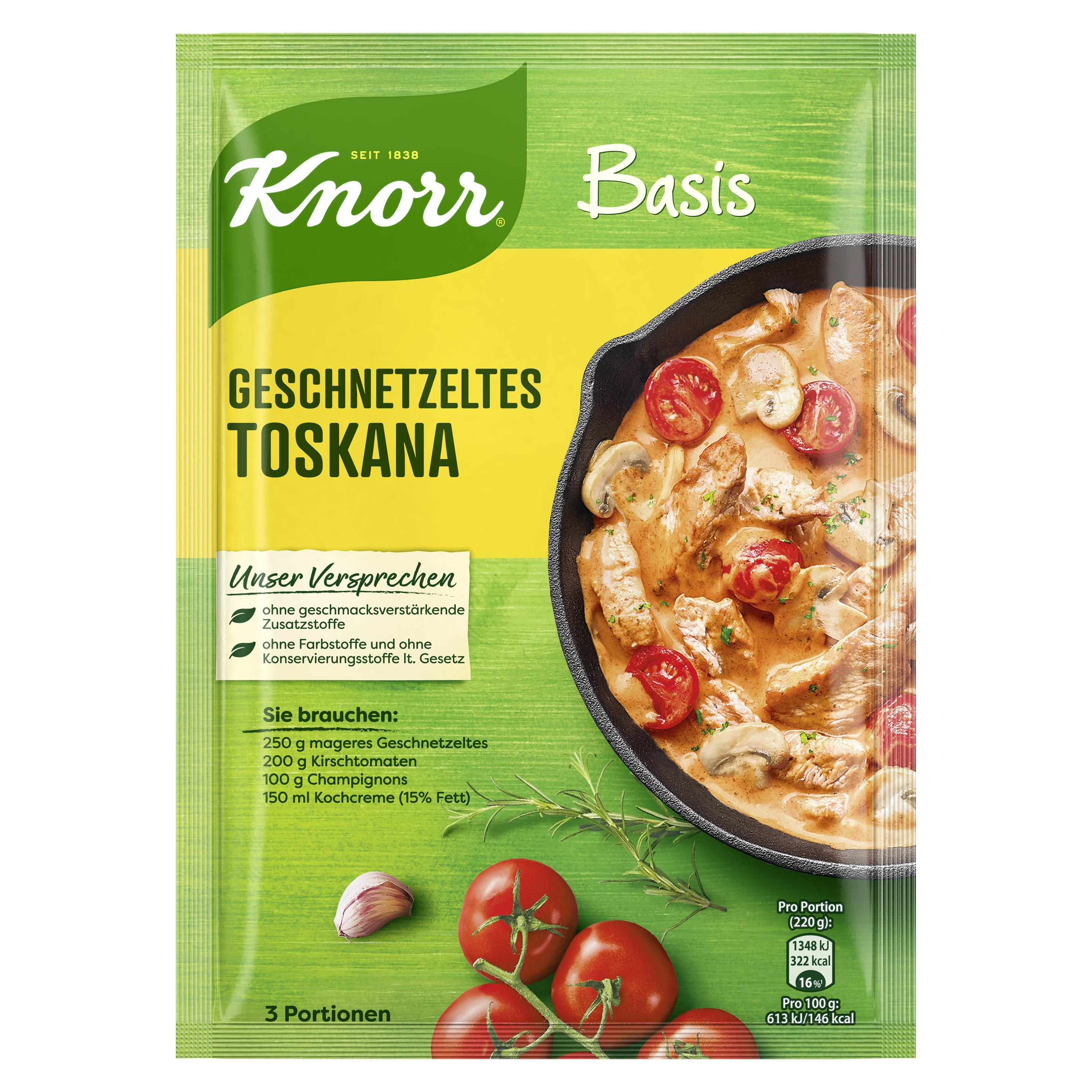 Knorr Basis Geschnetzeltes Toskana 3 Portionen