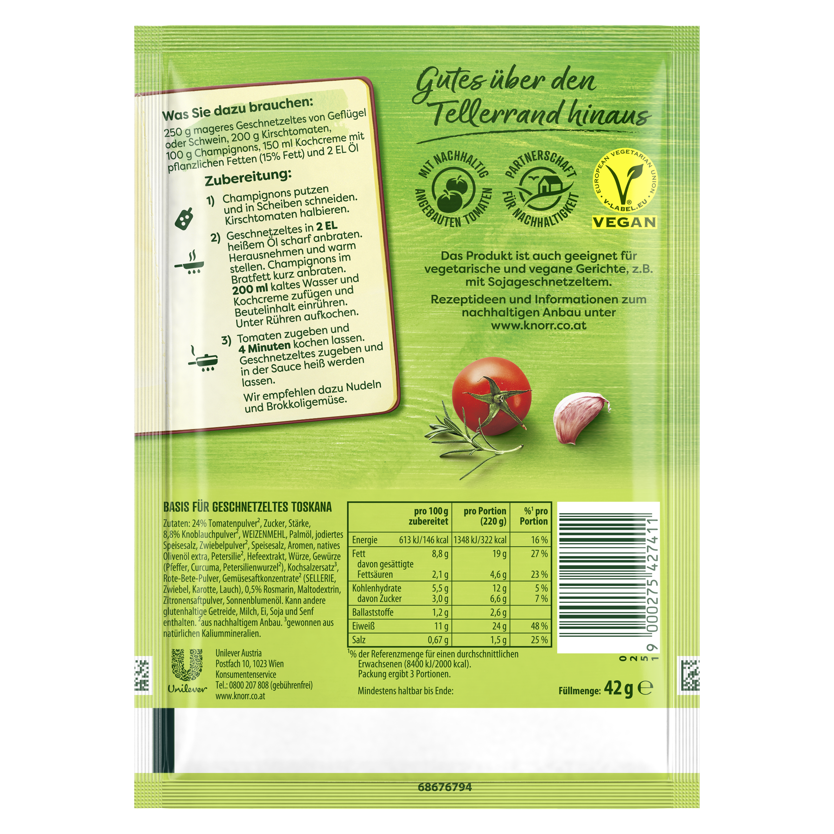 Knorr Basis Geschnetzeltes Toskana 3 Portionen