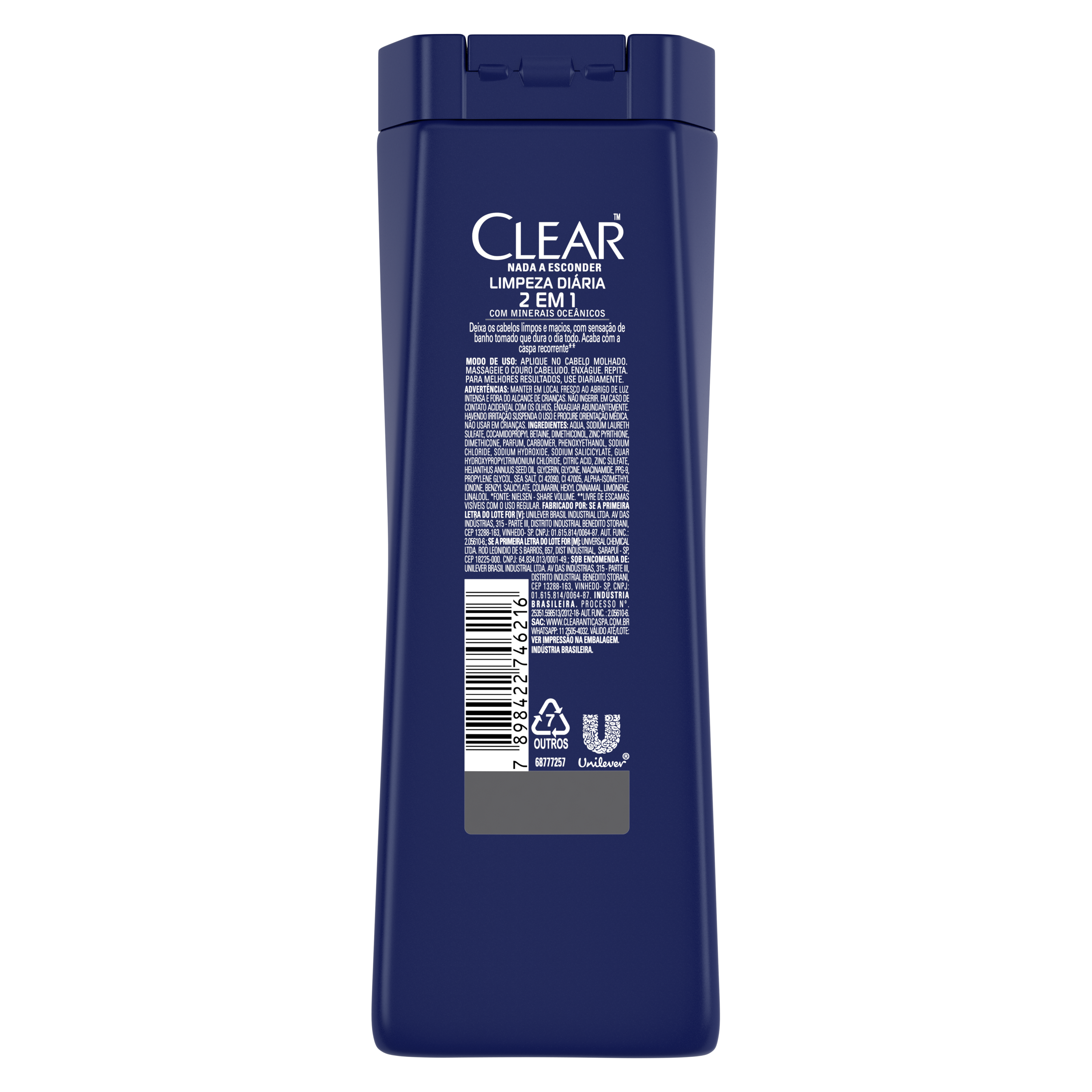 imagem de trás da embalagem Shampoo Limpeza diaria 200ml