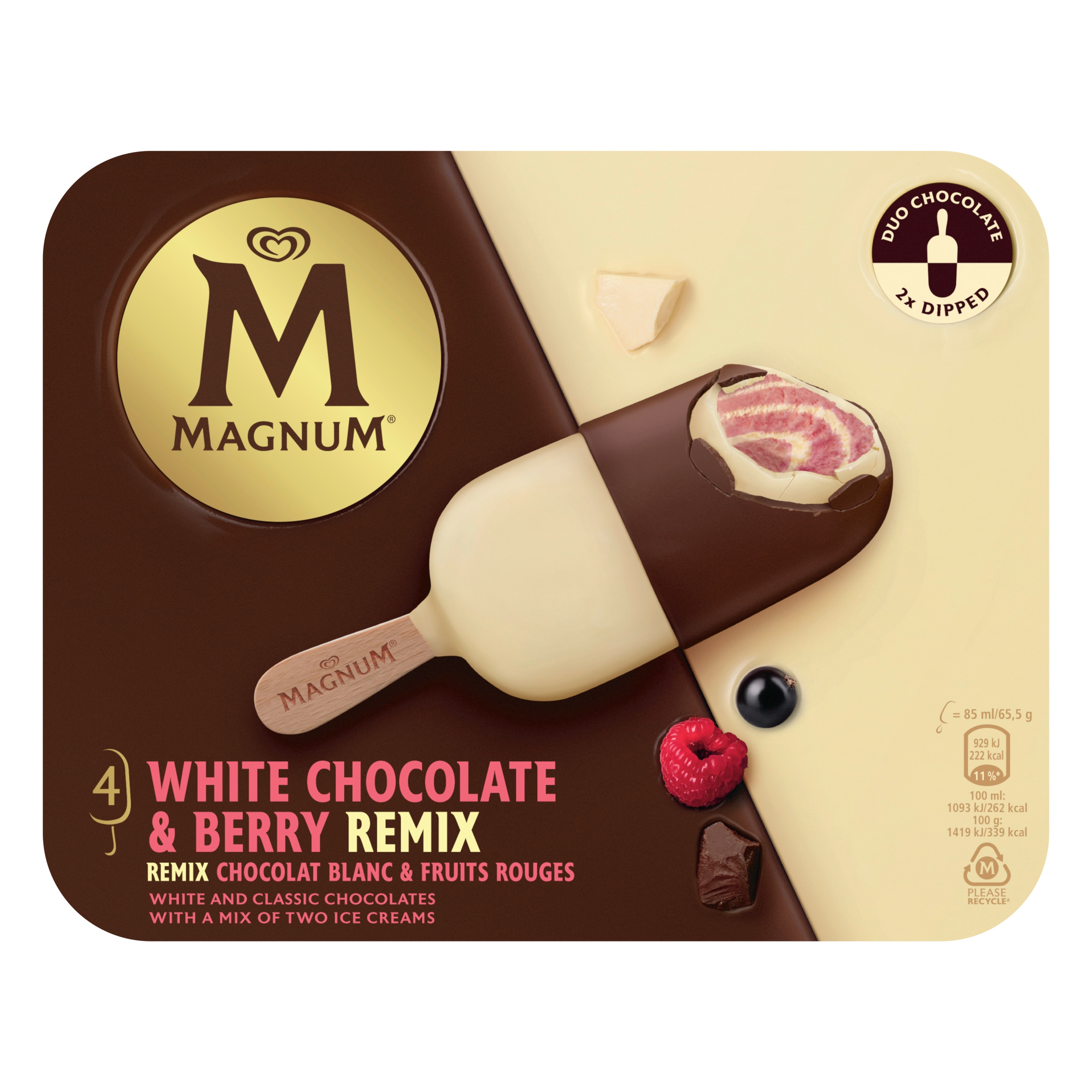 Chocolat blanc et fruits rouges Remix x4