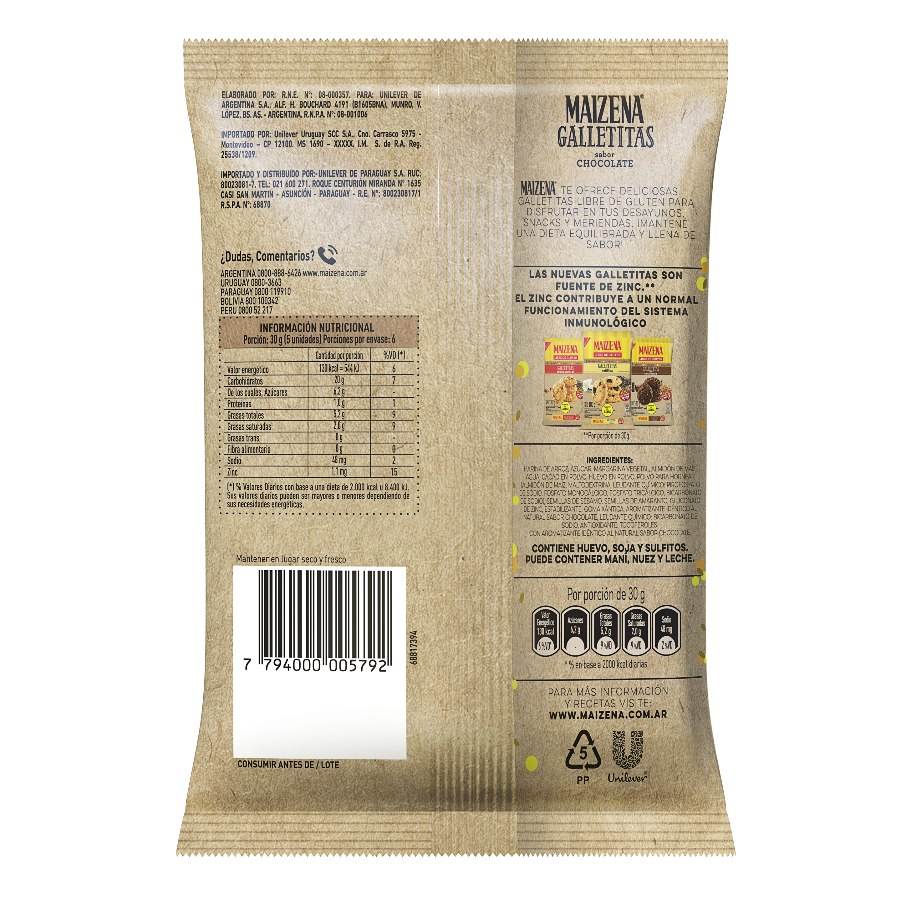 Premezcla de bizcochuelo sabor Chocolate sin TACC - Maizena