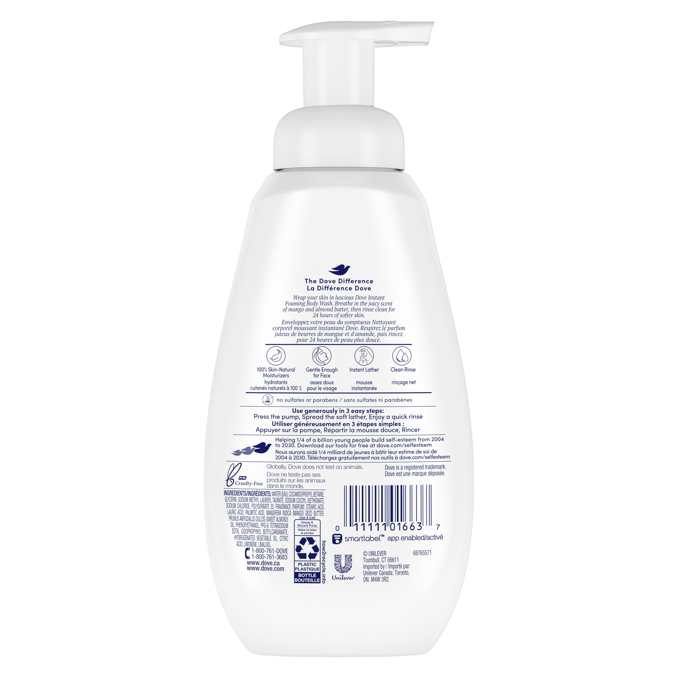 Dove Instant Foaming Body Wash Glowing Mango Butter