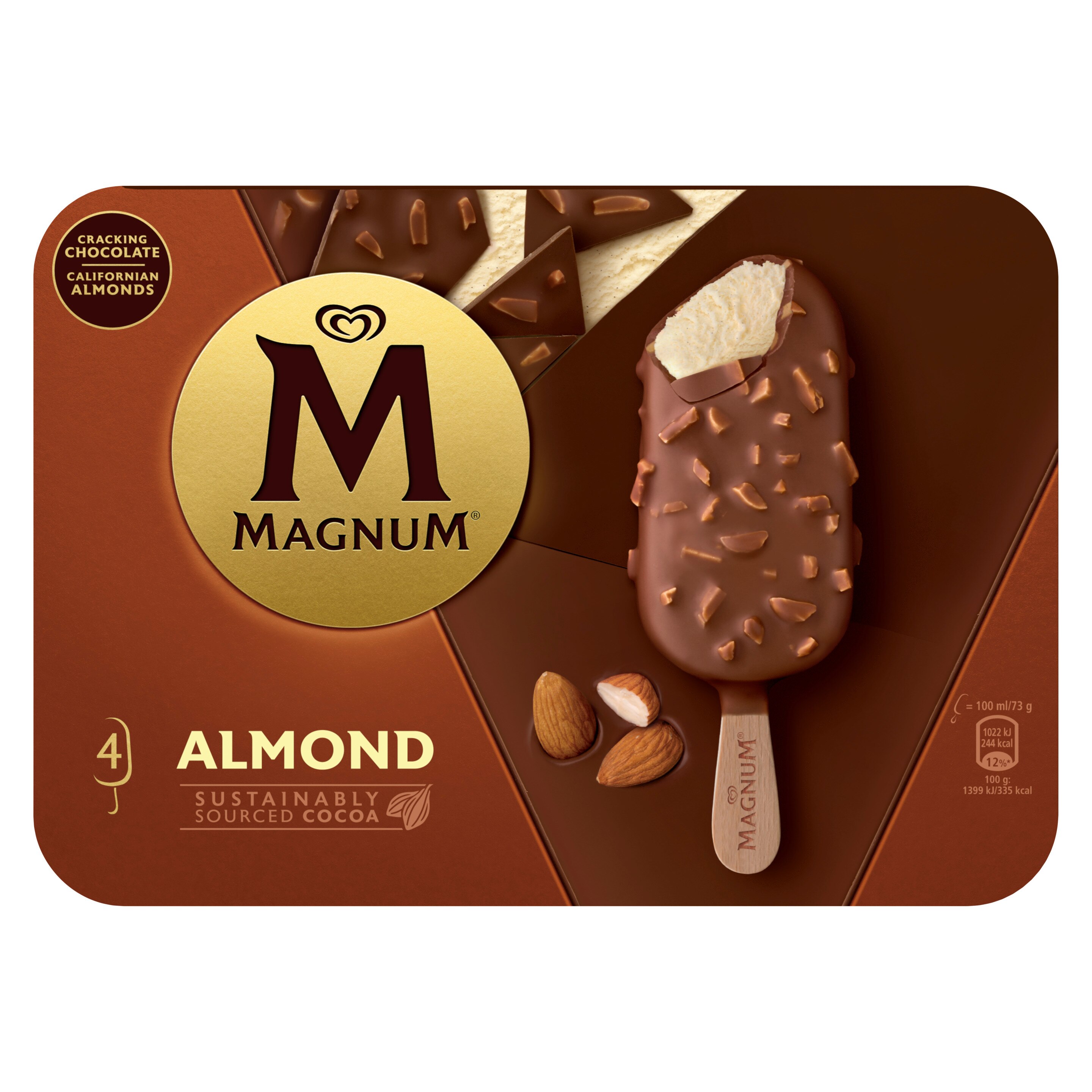 Magnum Almond Ice Cream 4 x 100ml Front