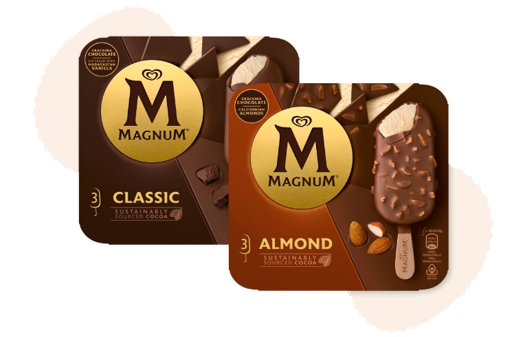 Two Magnum multipack cartons: Almond & Classic