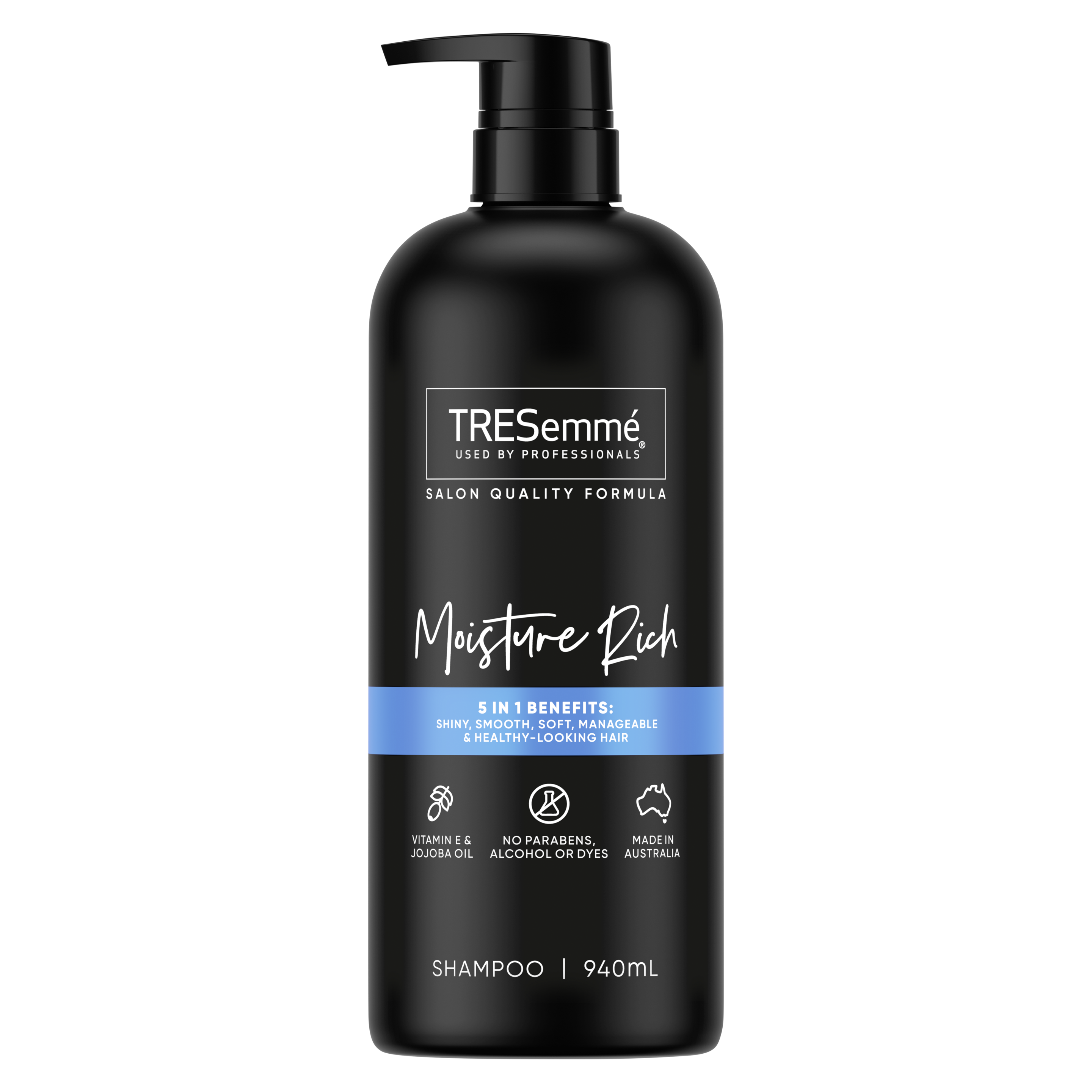 A 940ml bottle of TRESemmé Moisture Rich Shampoo