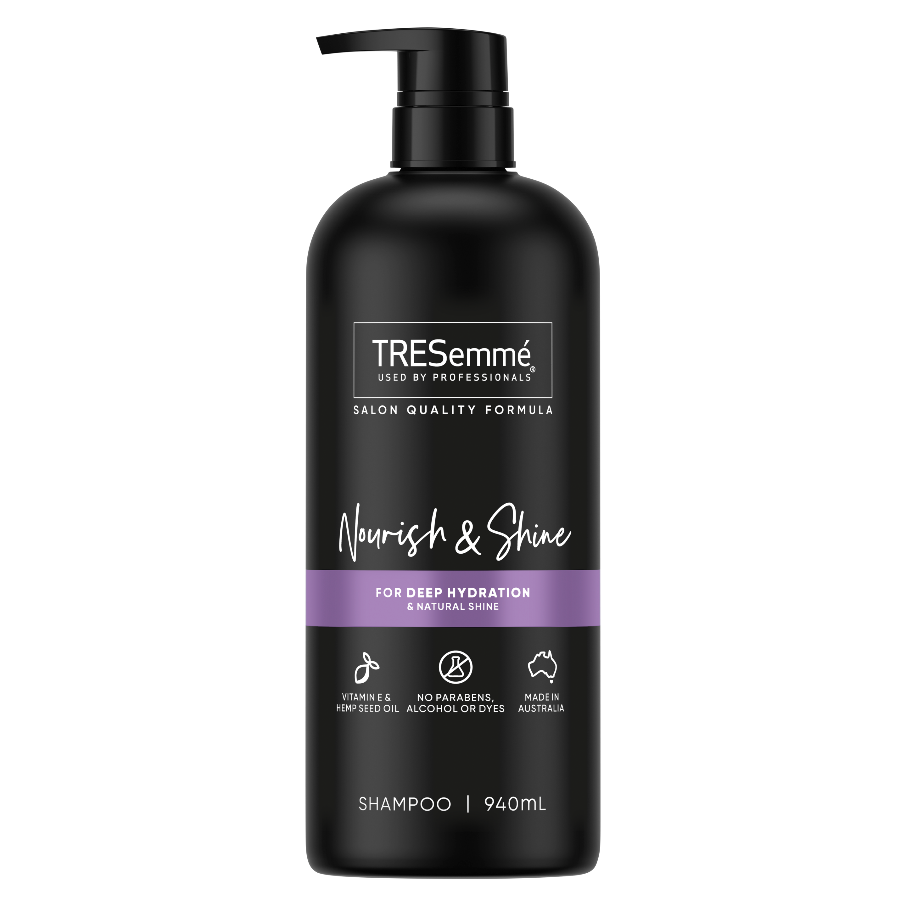 A 940ml bottle of TRESemmé Nourish & Shine Shampoo