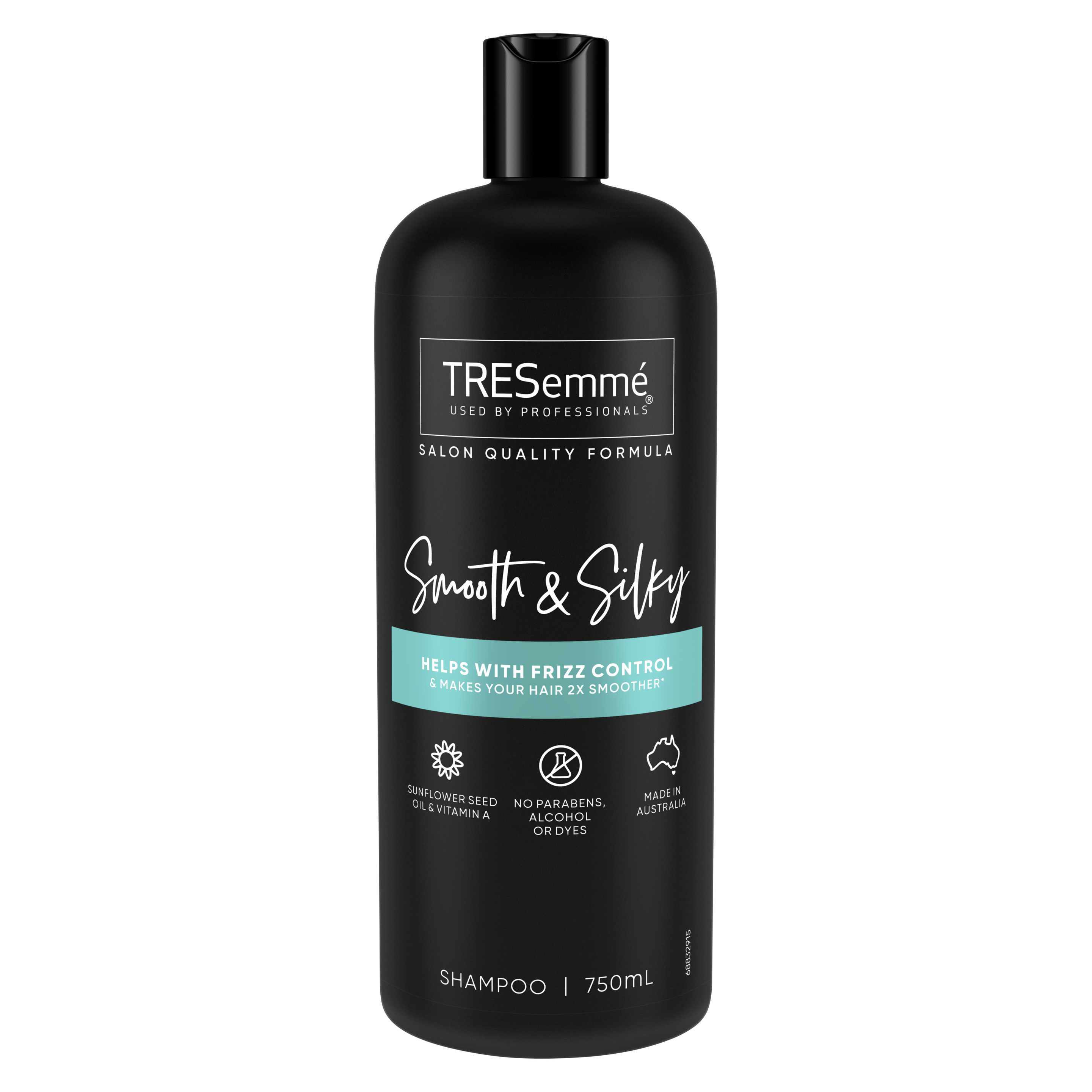 A 750ml bottle of TRESemmé Smooth & Silky Shampoo
