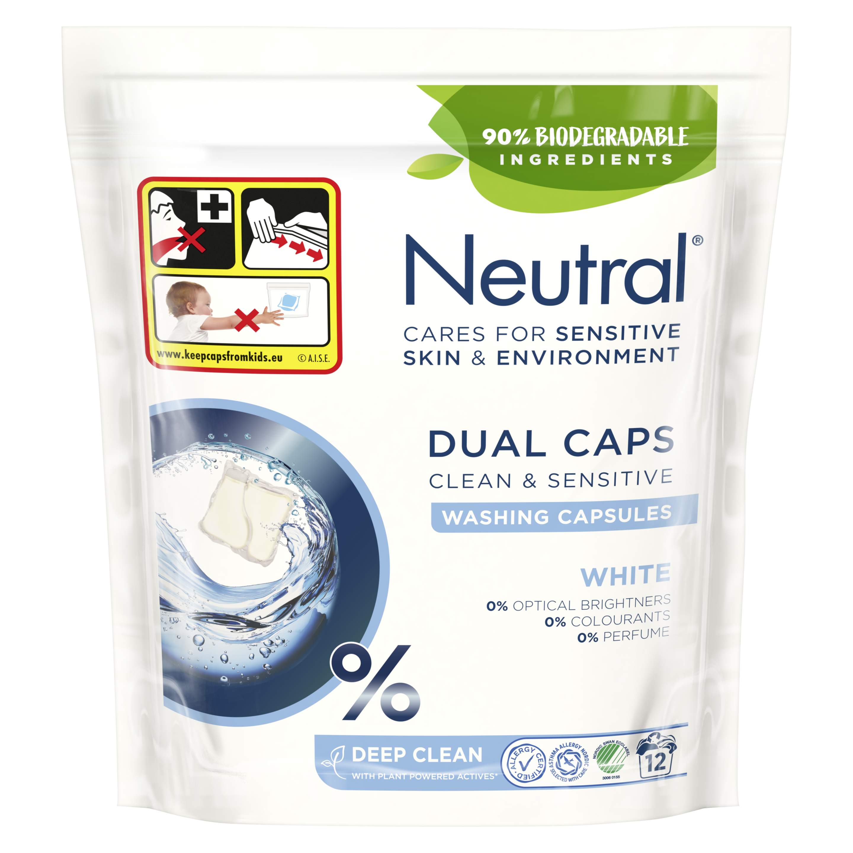 Neutral Duo Caps Vita Tvättkapslar