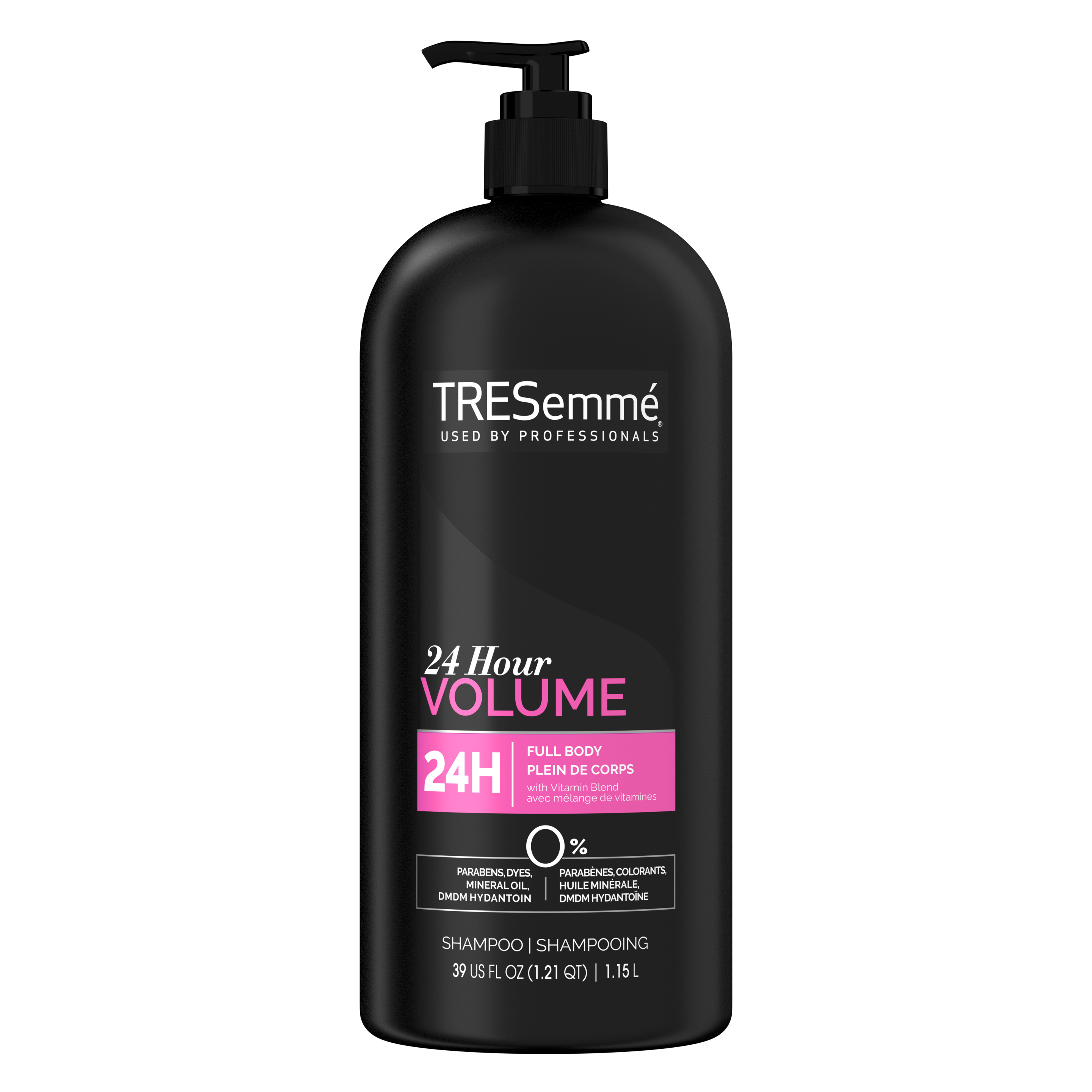 image de l'arrière de la bouteille de TRESemmé® 24 Hour Volume Shampoo de 1.15 L