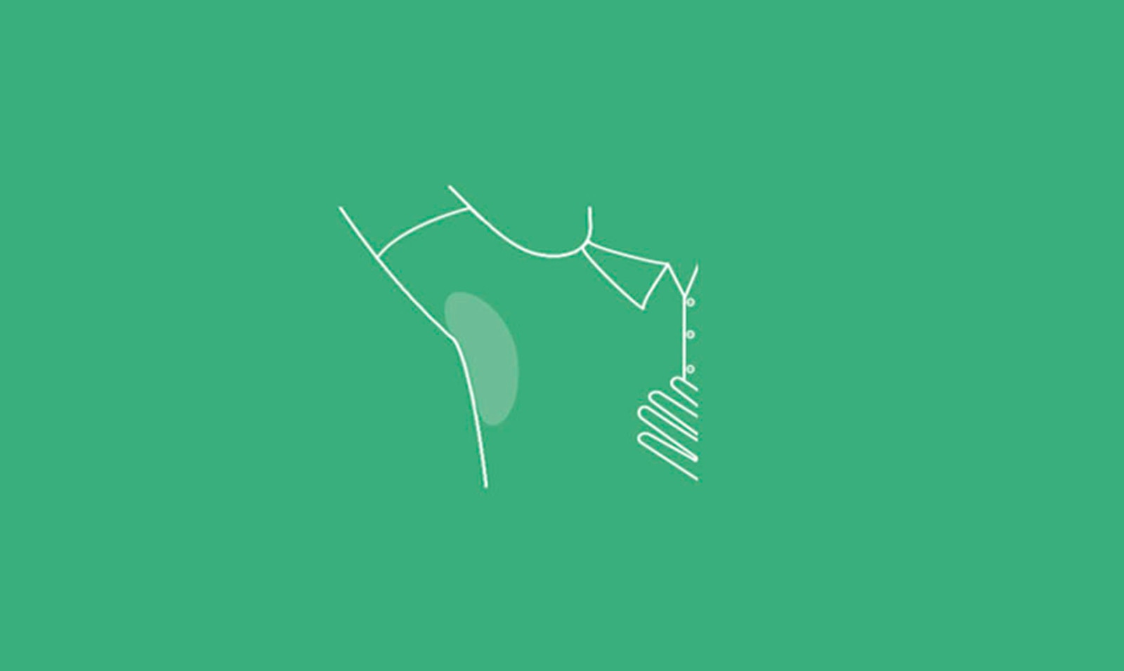 An illustration of a man's sweat showing through the shirt