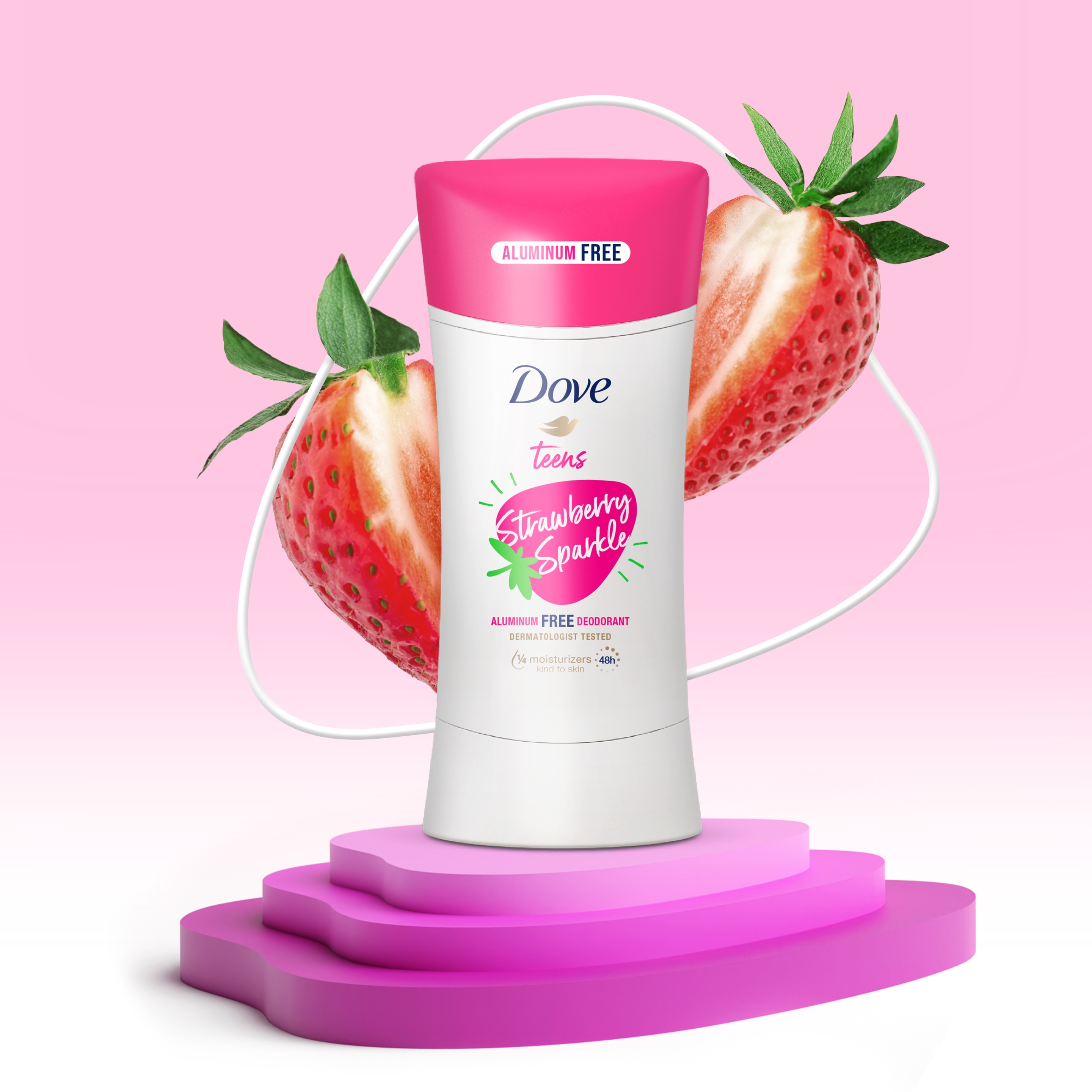 Dove Teens AluminumFree Deodorant Stick Strawberry Sparkle Dove