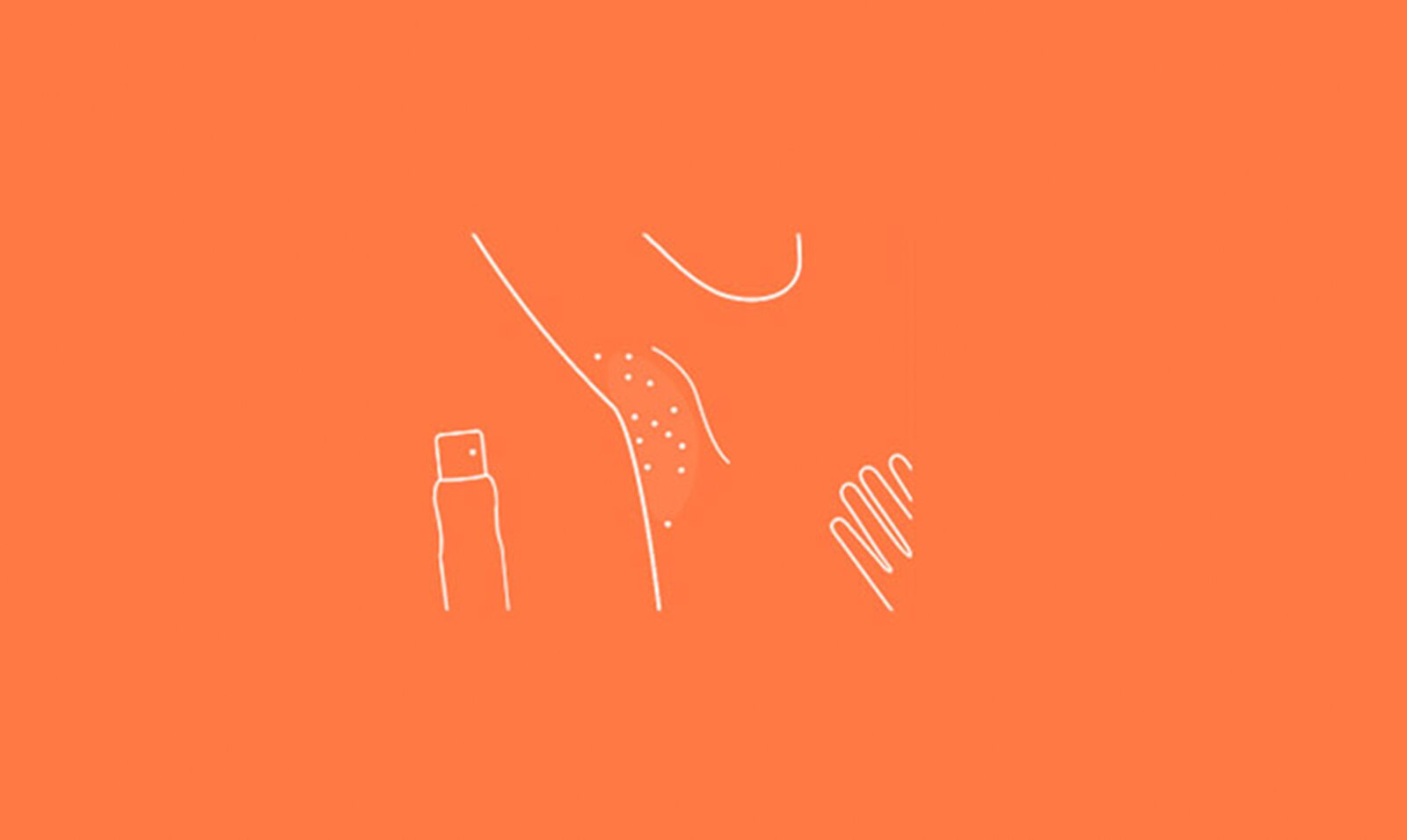 An illustration of a deodorant and a sweaty armpit