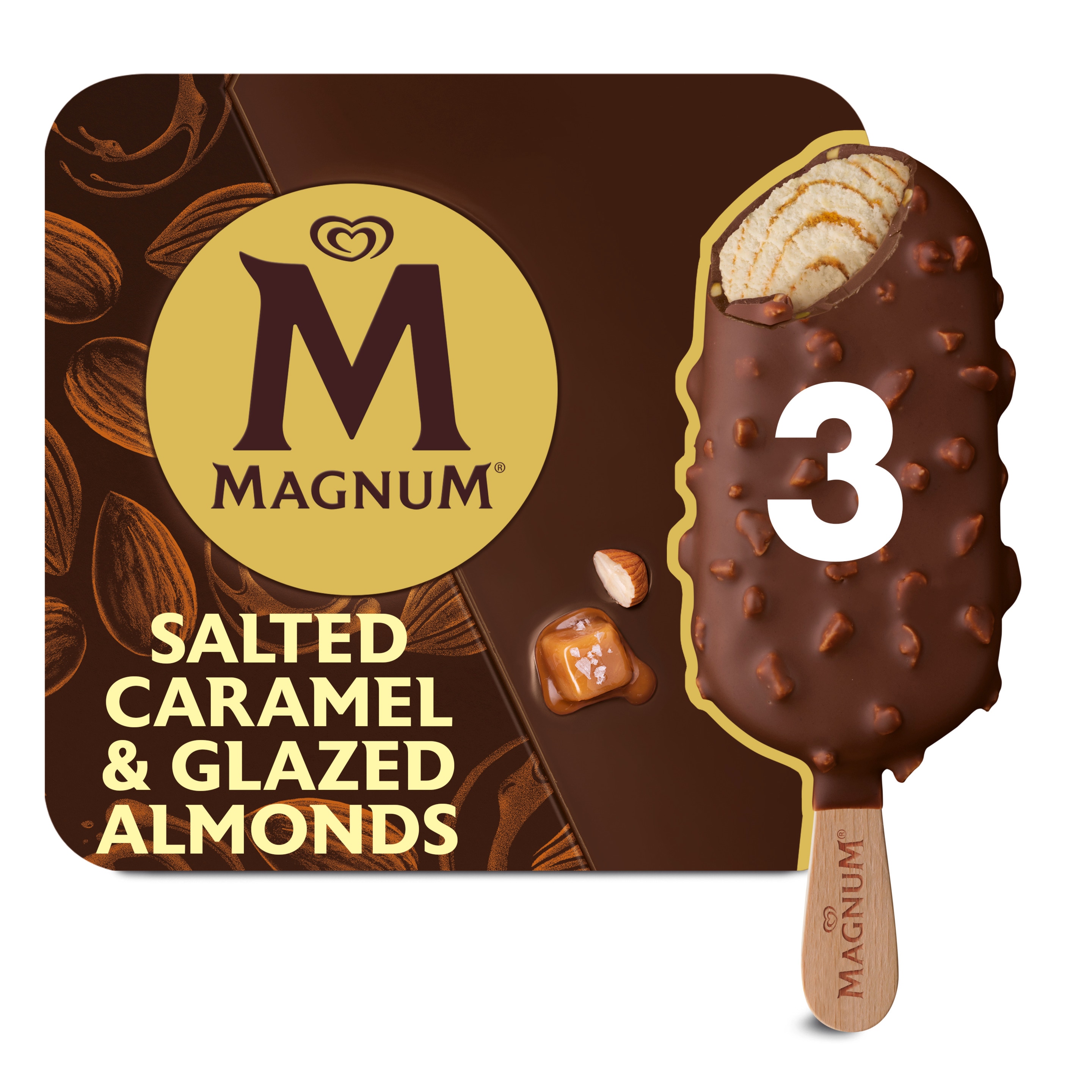 Magnum Salted Caramel & Glazed Almond Ice Cream 3x90ml