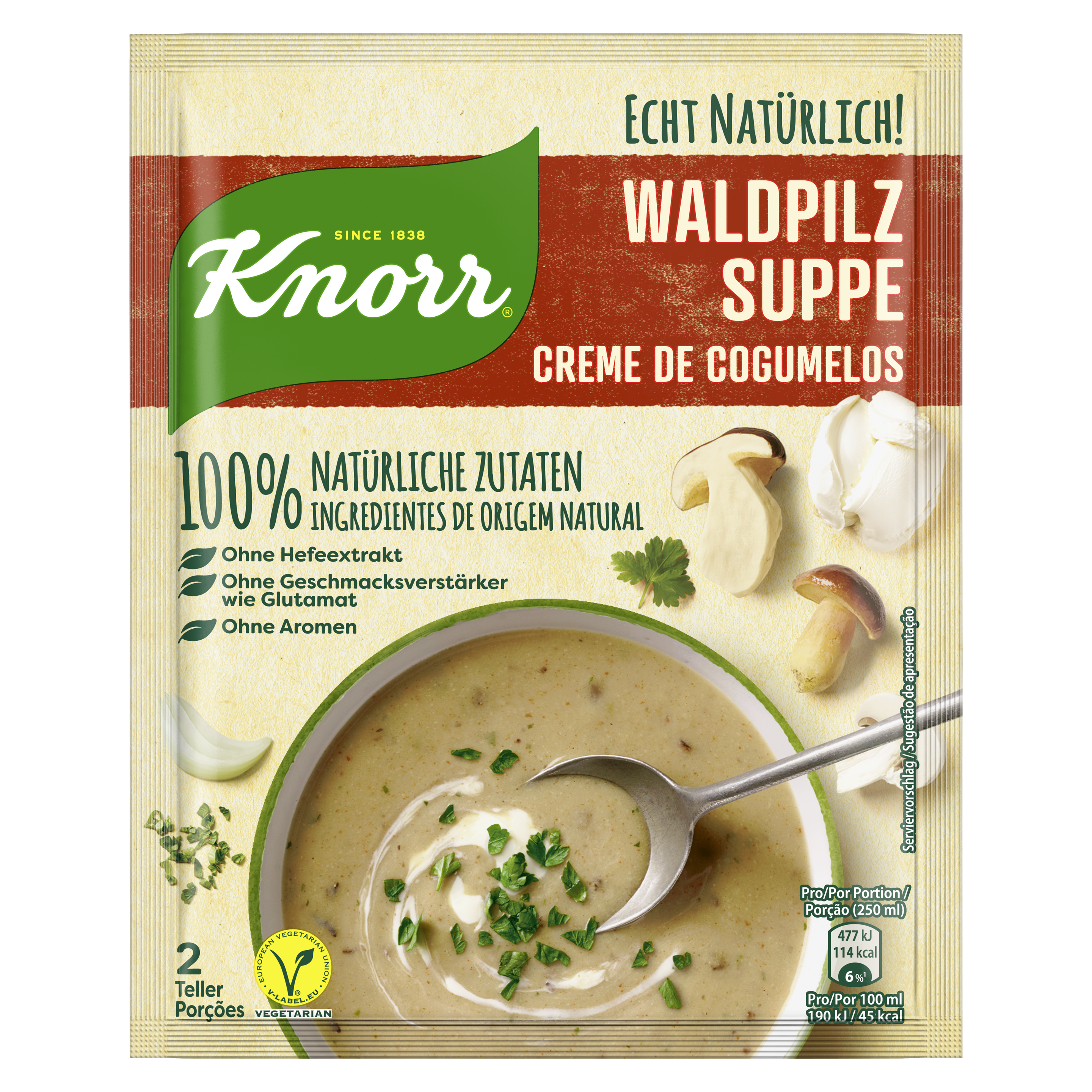 Knorr Echt Natürlich Waldpilz Suppe 2 Teller