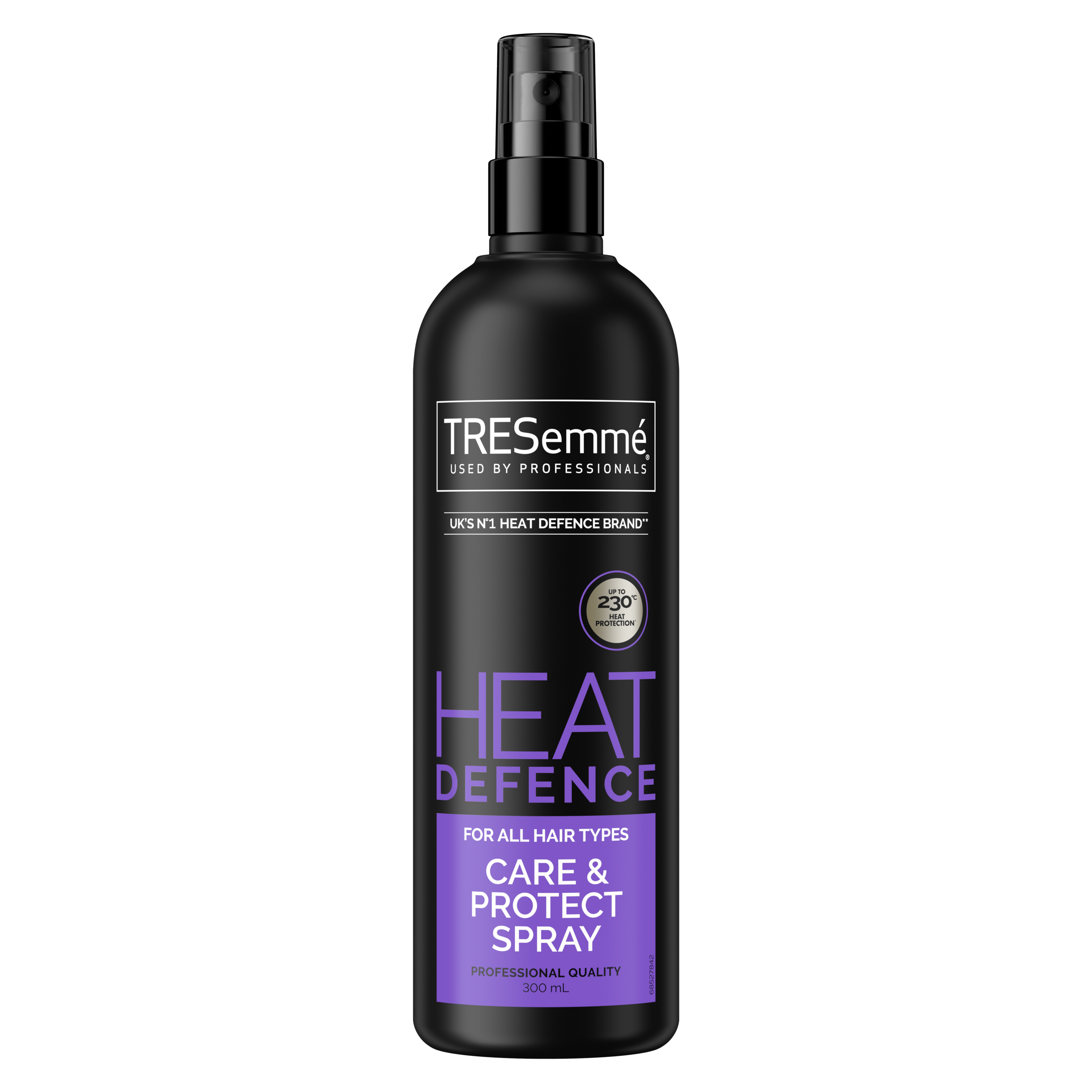 A 300ml bottle of TRESemmé Heat Defence Spray front of pack image