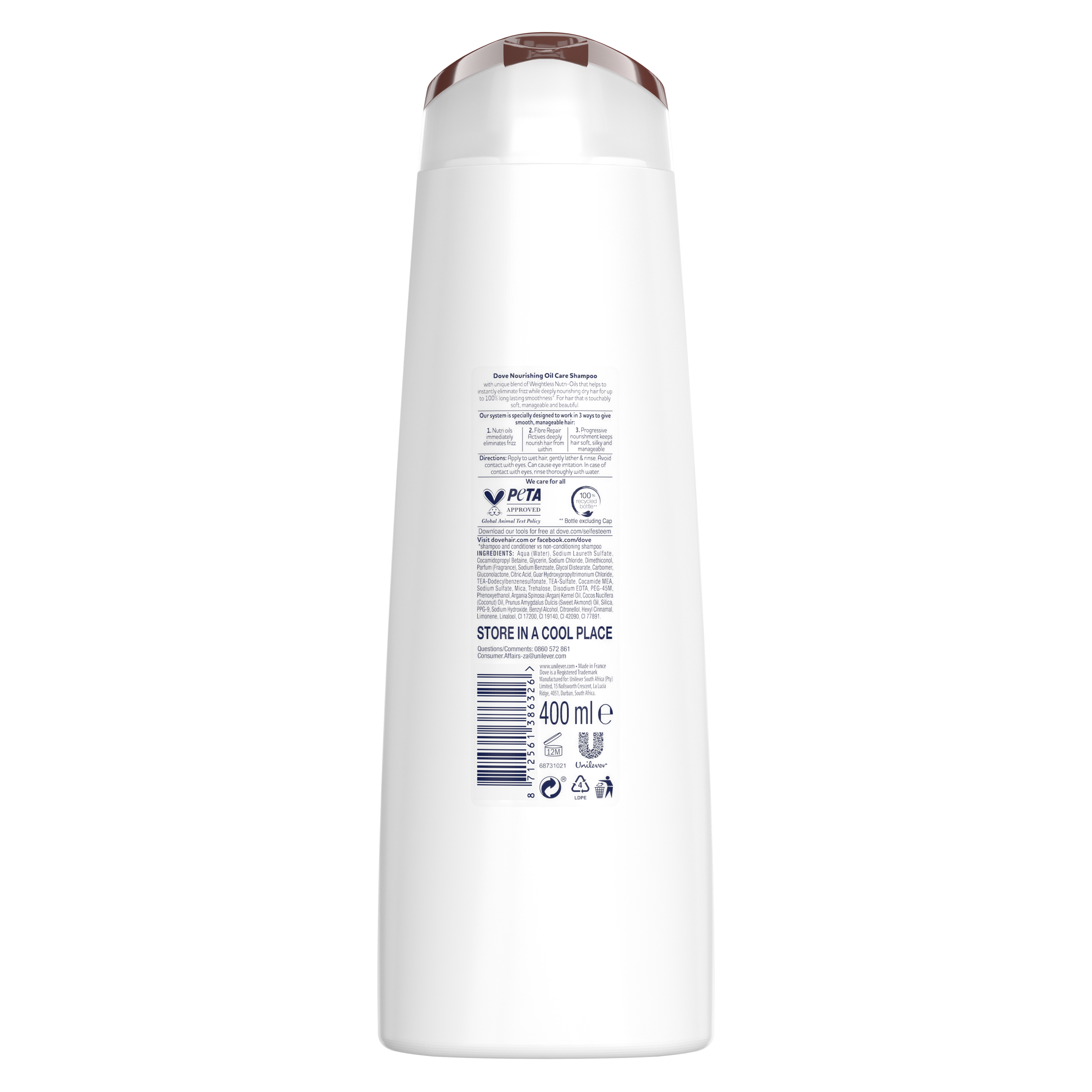 Szampon do włosów suchych i puszących się  Dove Anti Frizz 400ml