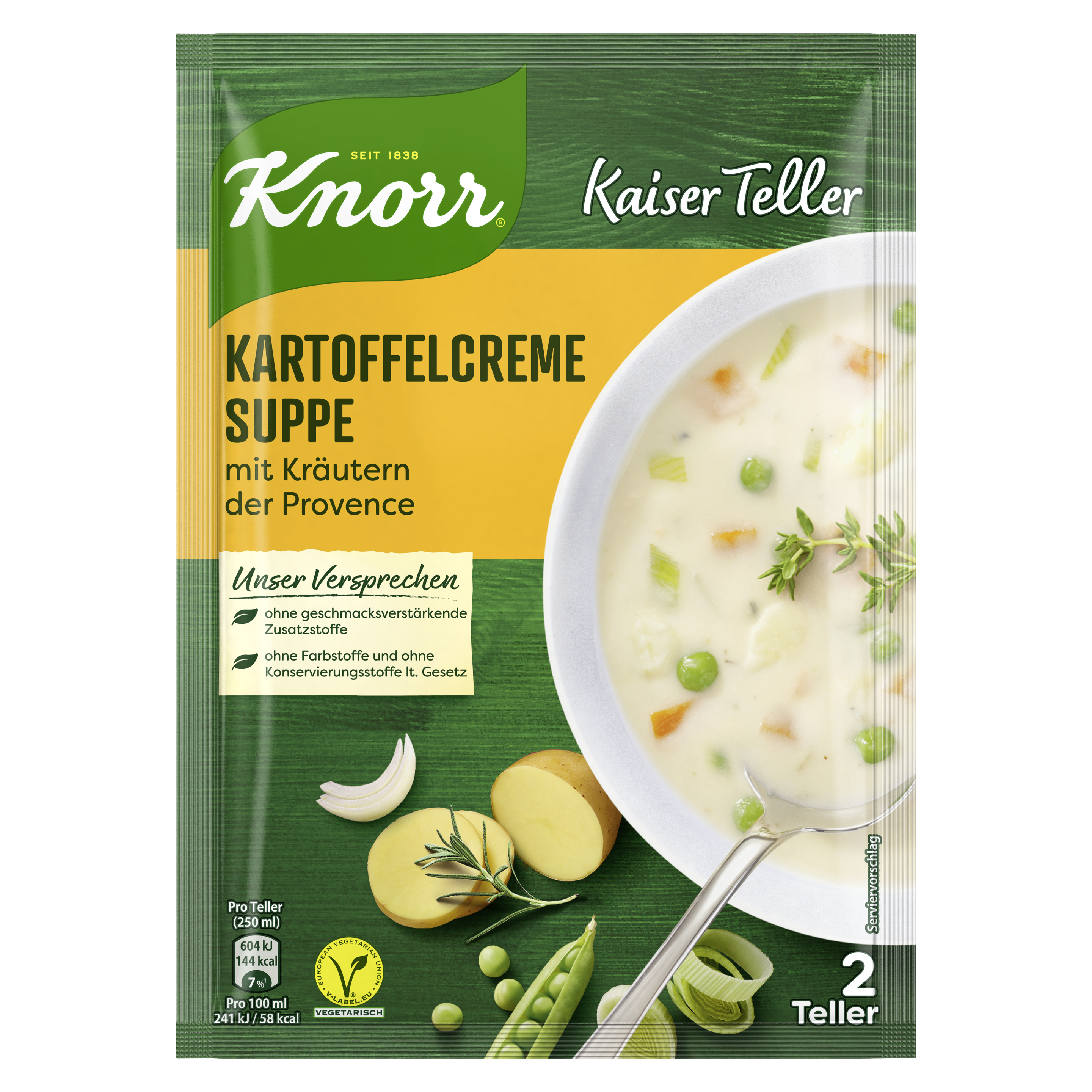 Knorr Kaiser Teller Vitamin Plus Kartoffelcreme Suppe 2 Teller