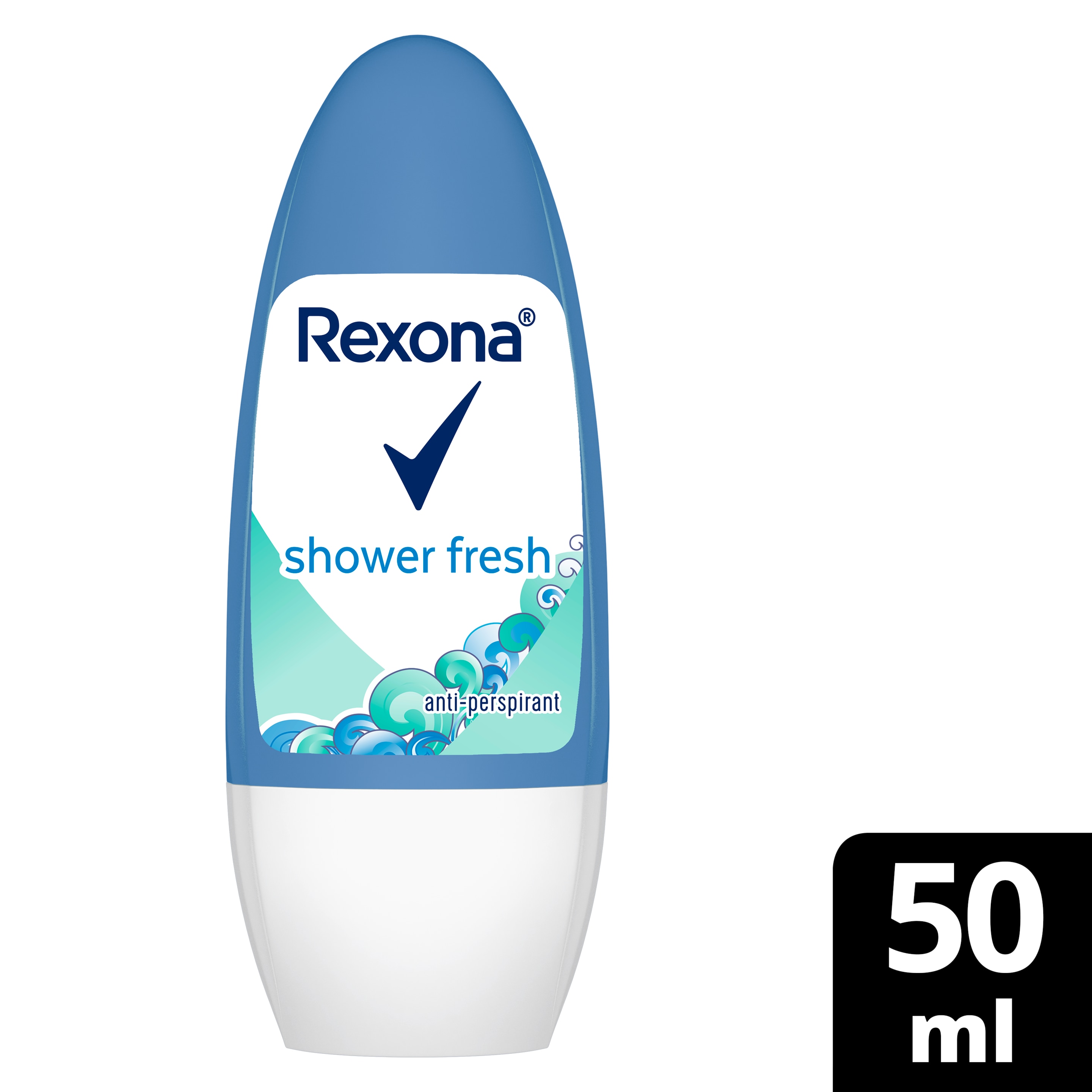 Rexona for Women Antiperspirant Deodorant Roll-On, 48 Hour Sweat and Odor Protection, Shower Fresh, Keeps You Feeling Fresh and Dry, 50ml