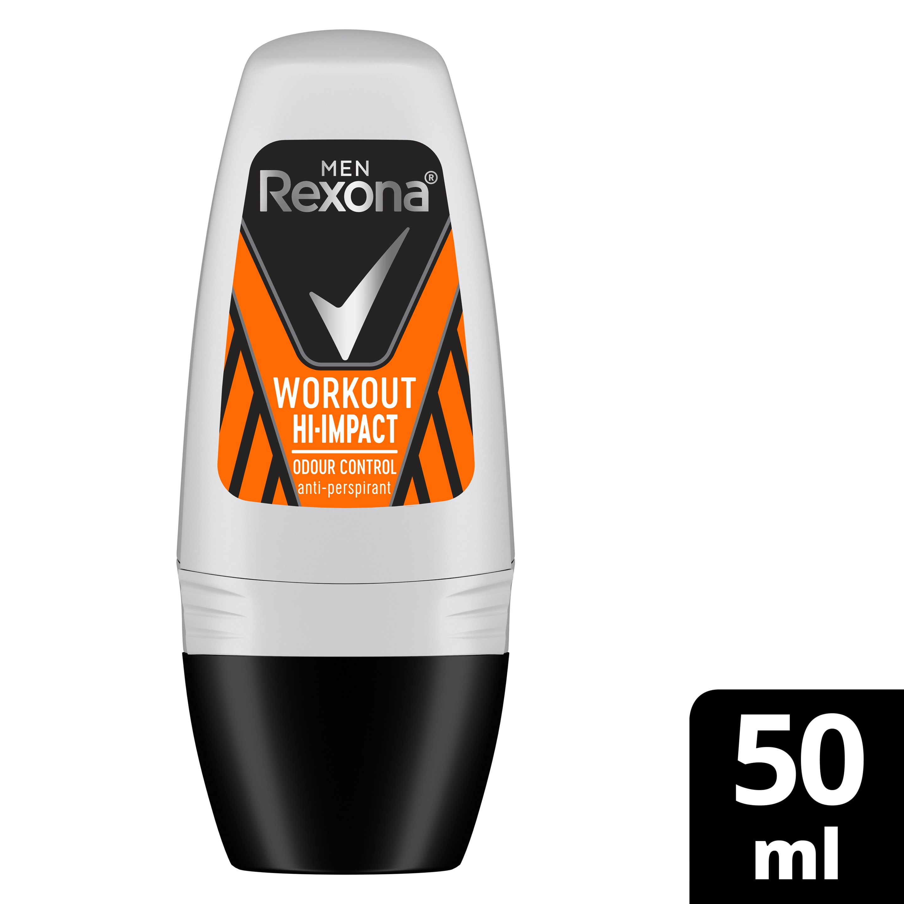 REXONA MEN for Men Antiperspirant Deodorant Roll-On, 48 Hour Sweat and Odor Protection, HI-Impact Workout, Keeps You Feeling Fresh and Dry, 50ml