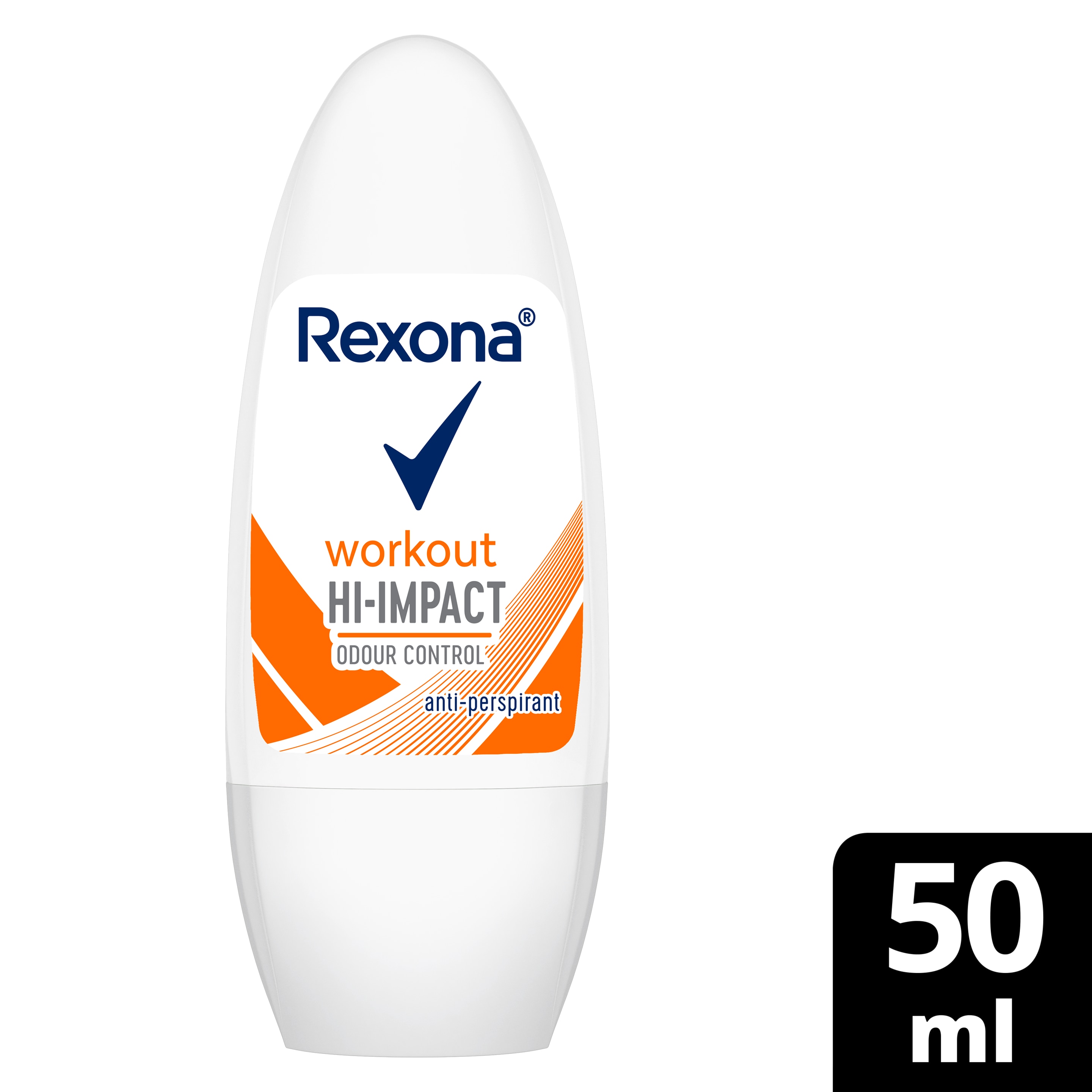 REXONA for Women Antiperspirant Deodorant Roll-On, 48 Hour Sweat and Odor Protection, HI-Impact Workout, Keeps You Feeling Fresh and Dry, 50ml