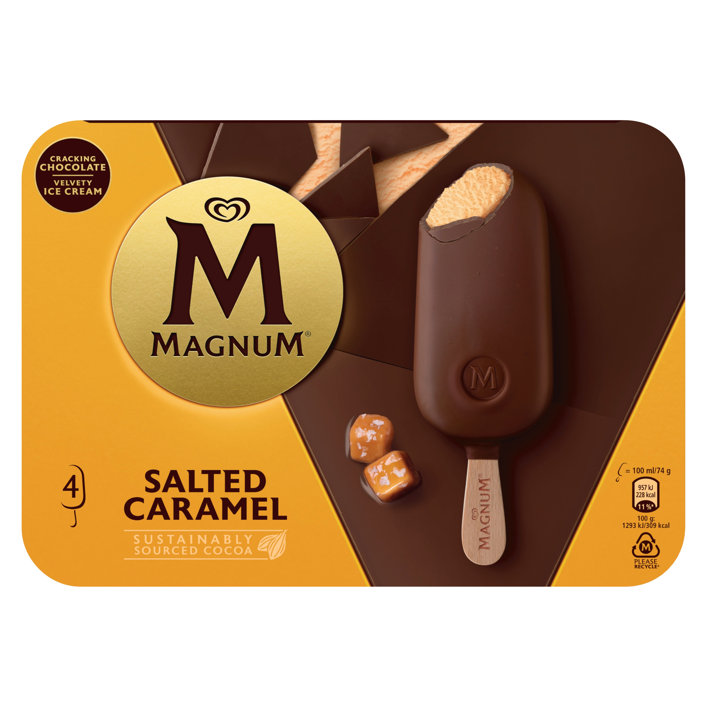 Magnum  Salted Caramel Ice Cream 4 x 100ml Front