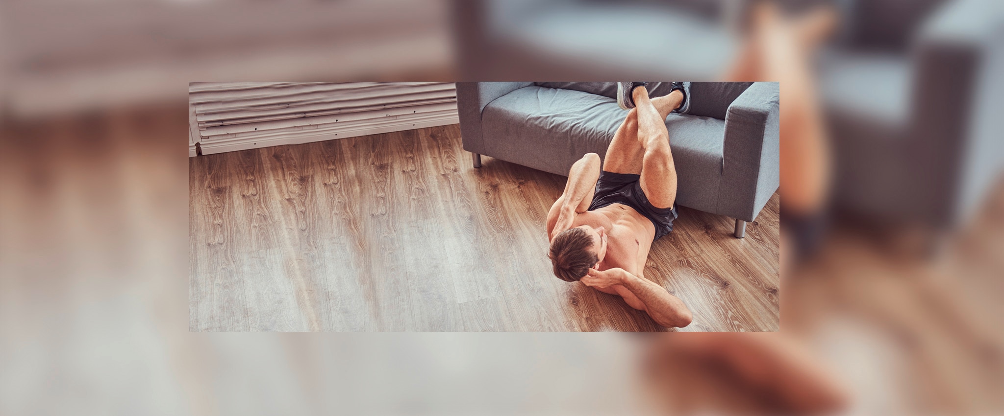 Woman exercising with both her right leg and arm up