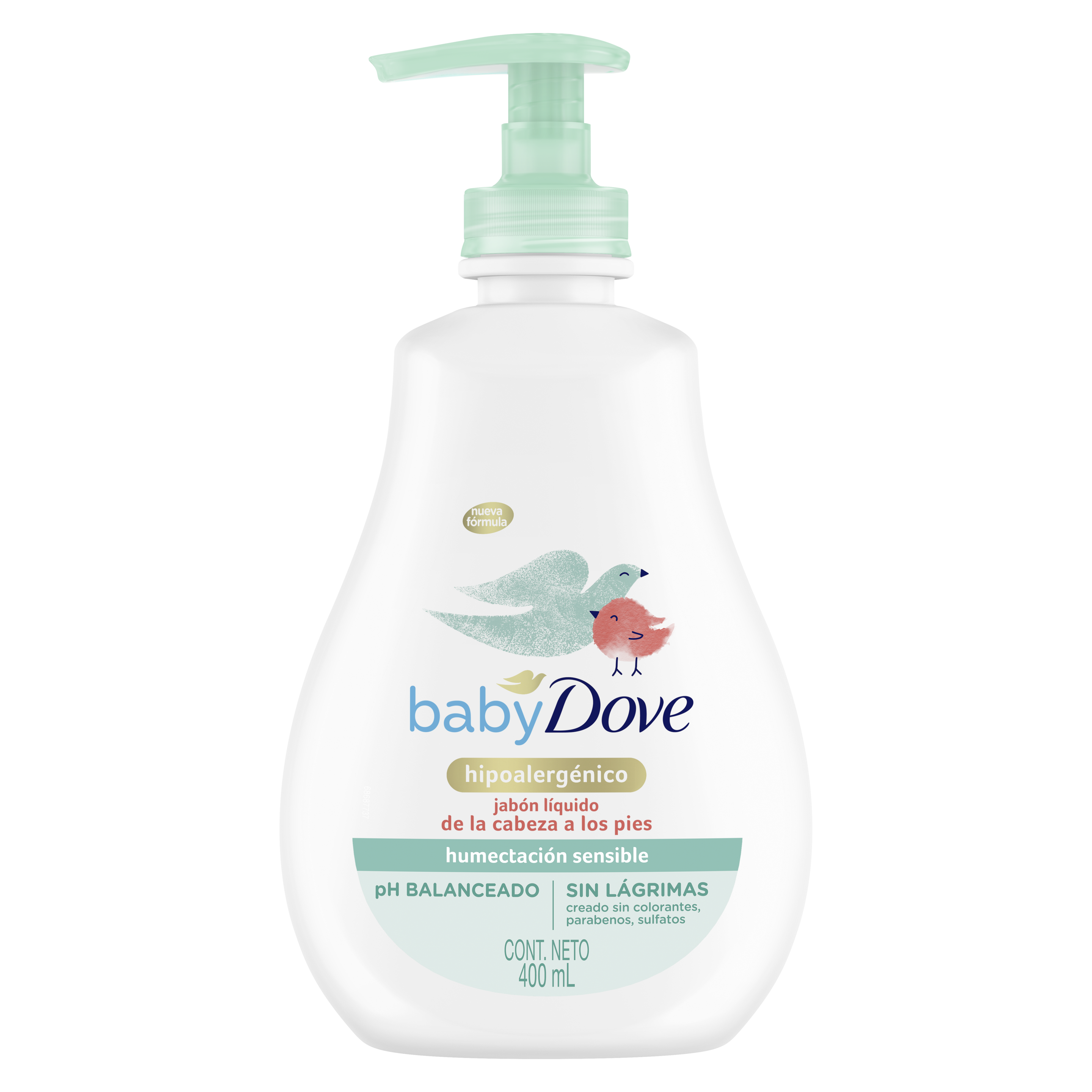 Baby Dove Jabón Líquido de la cabeza a los pies Humectación Sensible.