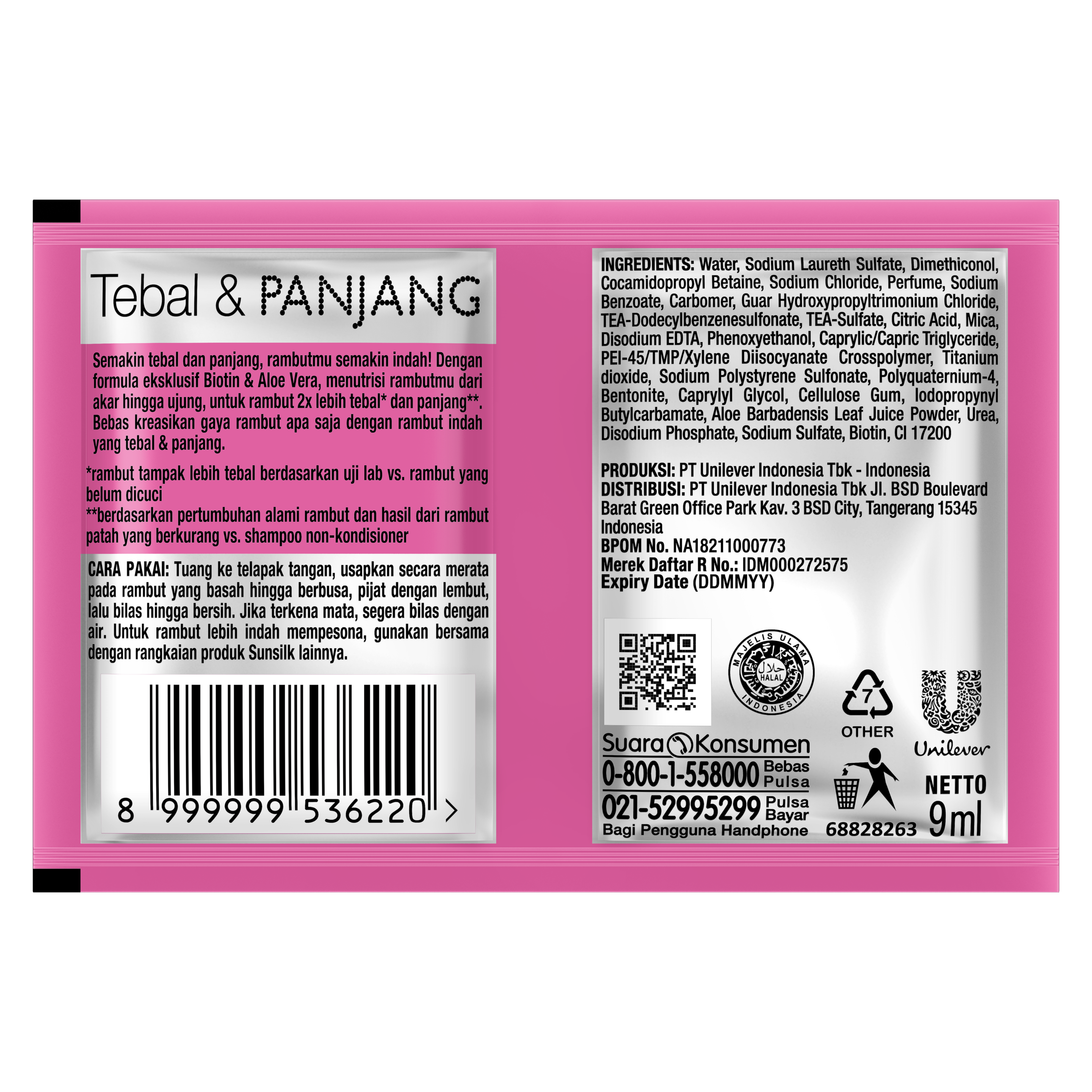 SUNSILK  SHAMPO  THICK AND LONG  10ML packshot