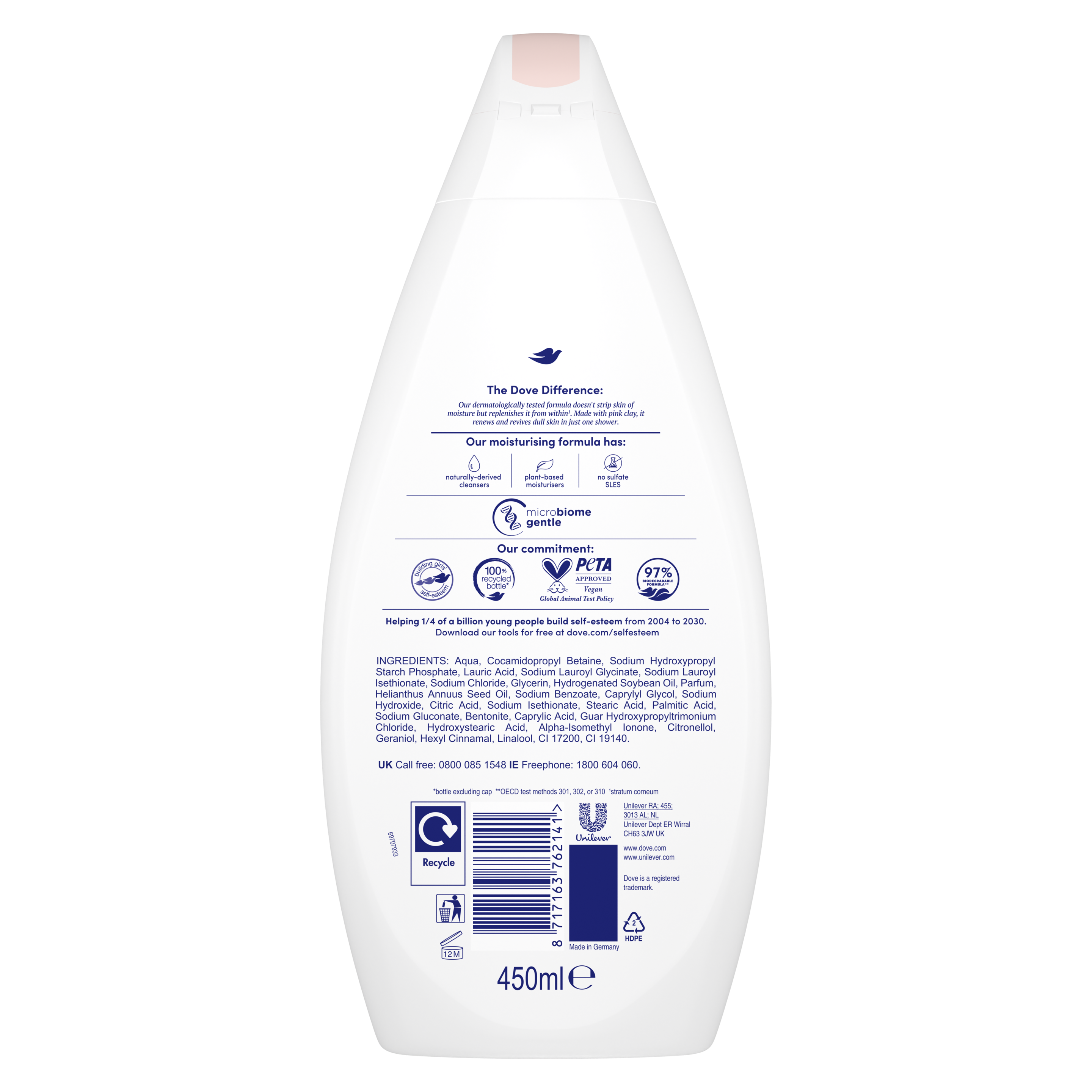 Dove Renewing Glow Pink Clay gel de ducha nutritivo