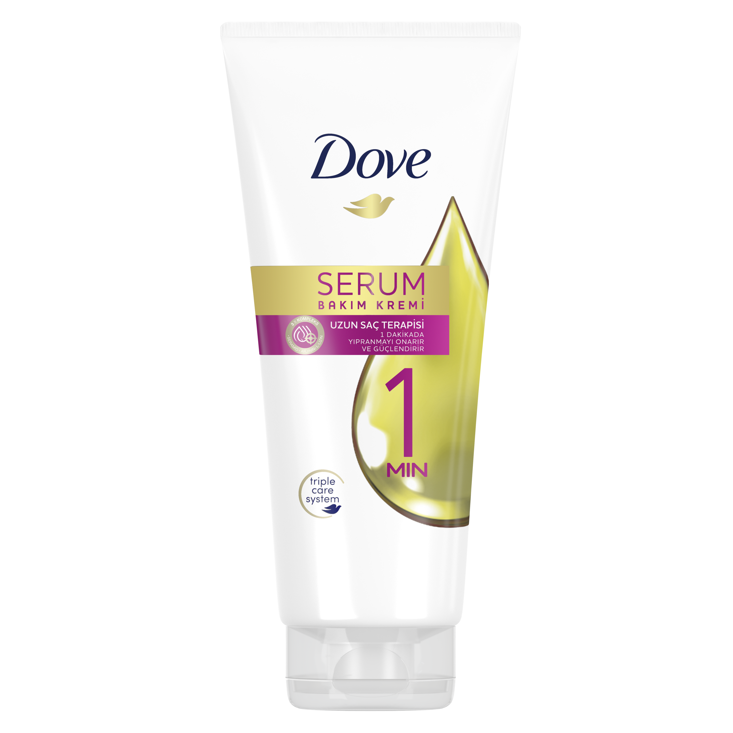 DOVE 1 Minute Serum Saç Bakım Kremi  Uzun Saç Terapisi  170 ml