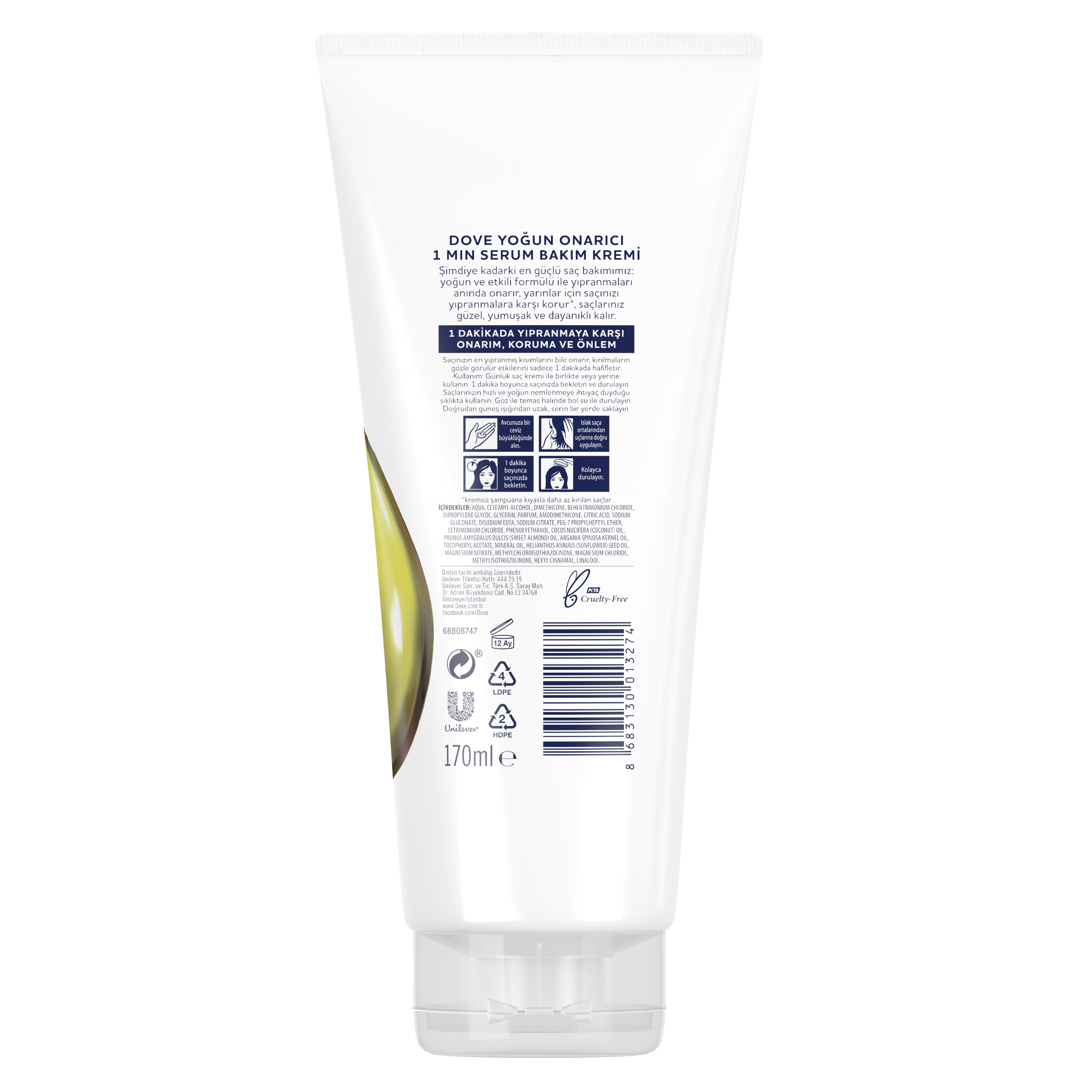 DOVE 1 Minute Serum Saç Bakım Kremi  Yoğun Onarıcı  170 ml