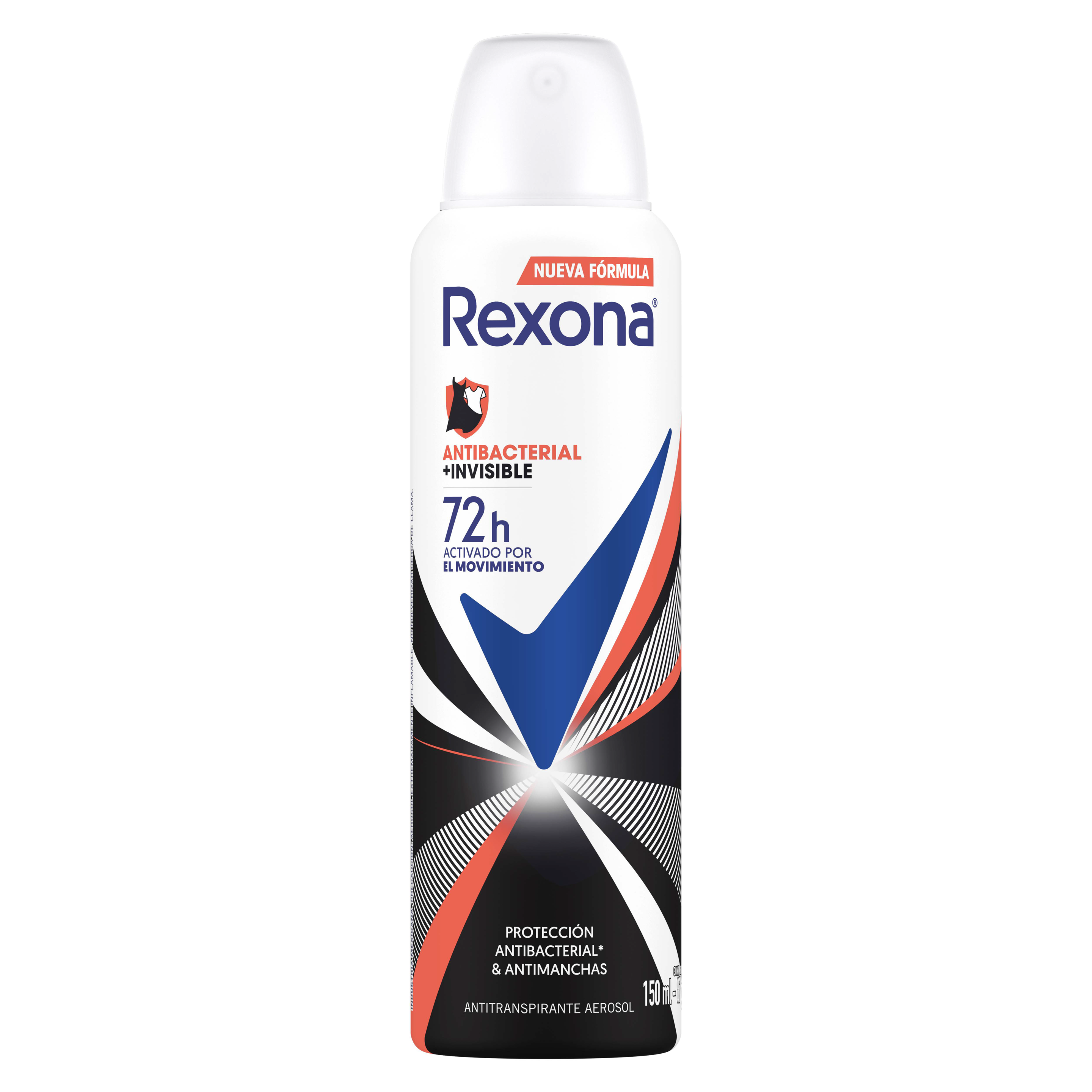 Desodorante Antitranspirante Rexona® Antibacterial + Invisible en Aerosol 150ml