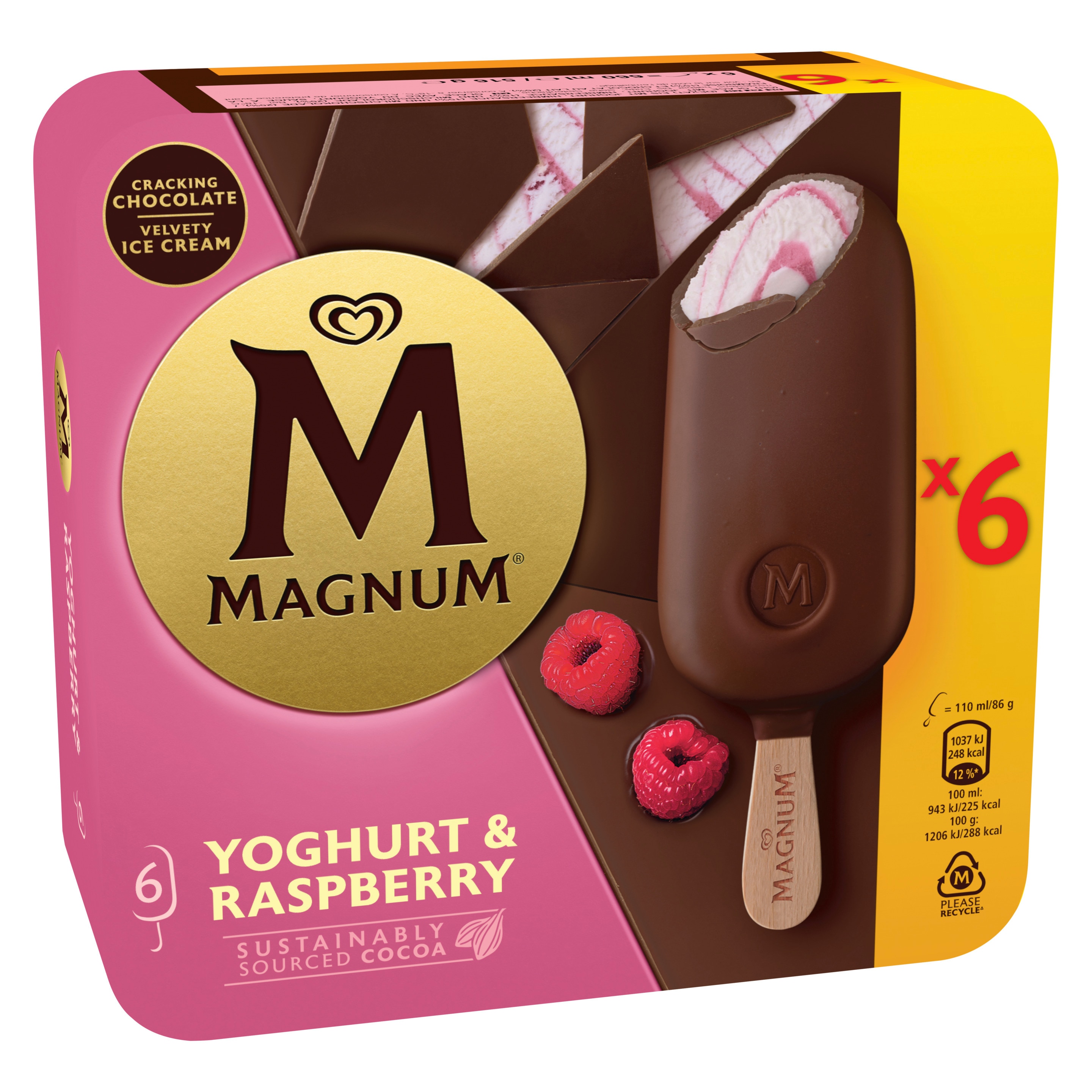 Magnum Yoghurt Raspberry 6 x 110 ml