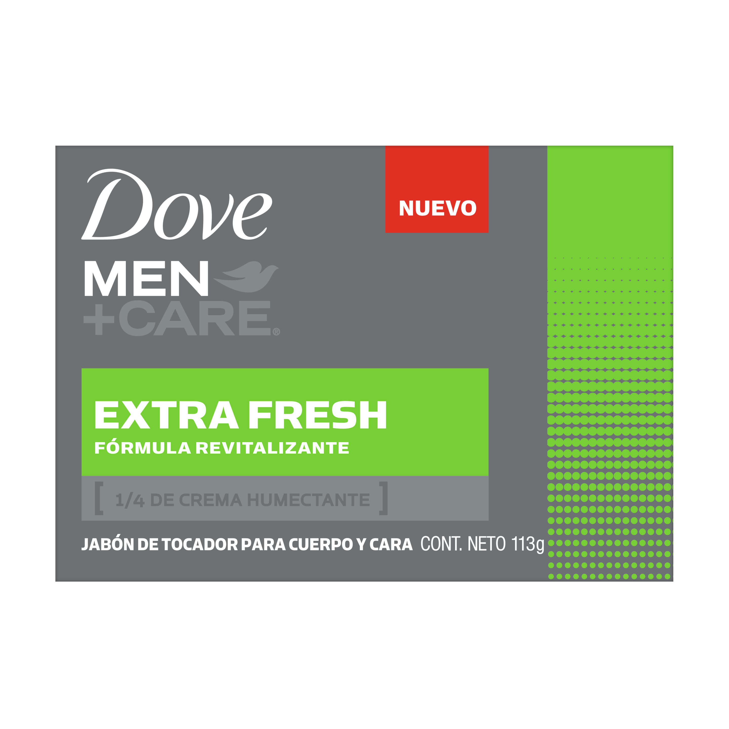 Dove Men+Care Jabón en barra para cuerpo y cara Extra Fresh 113g