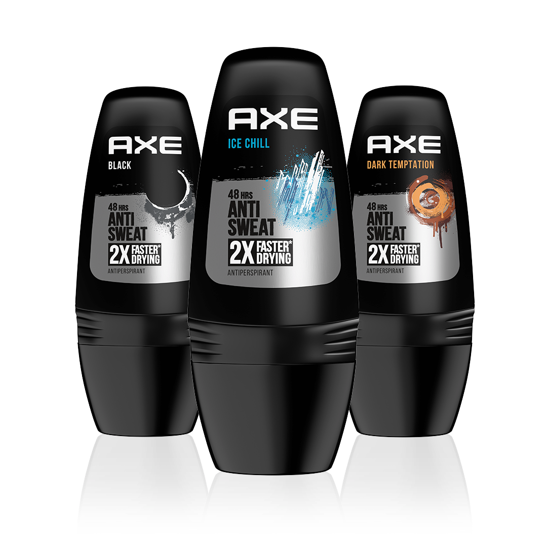 Ett urval av Axe antiperspiranter och deodoranter.