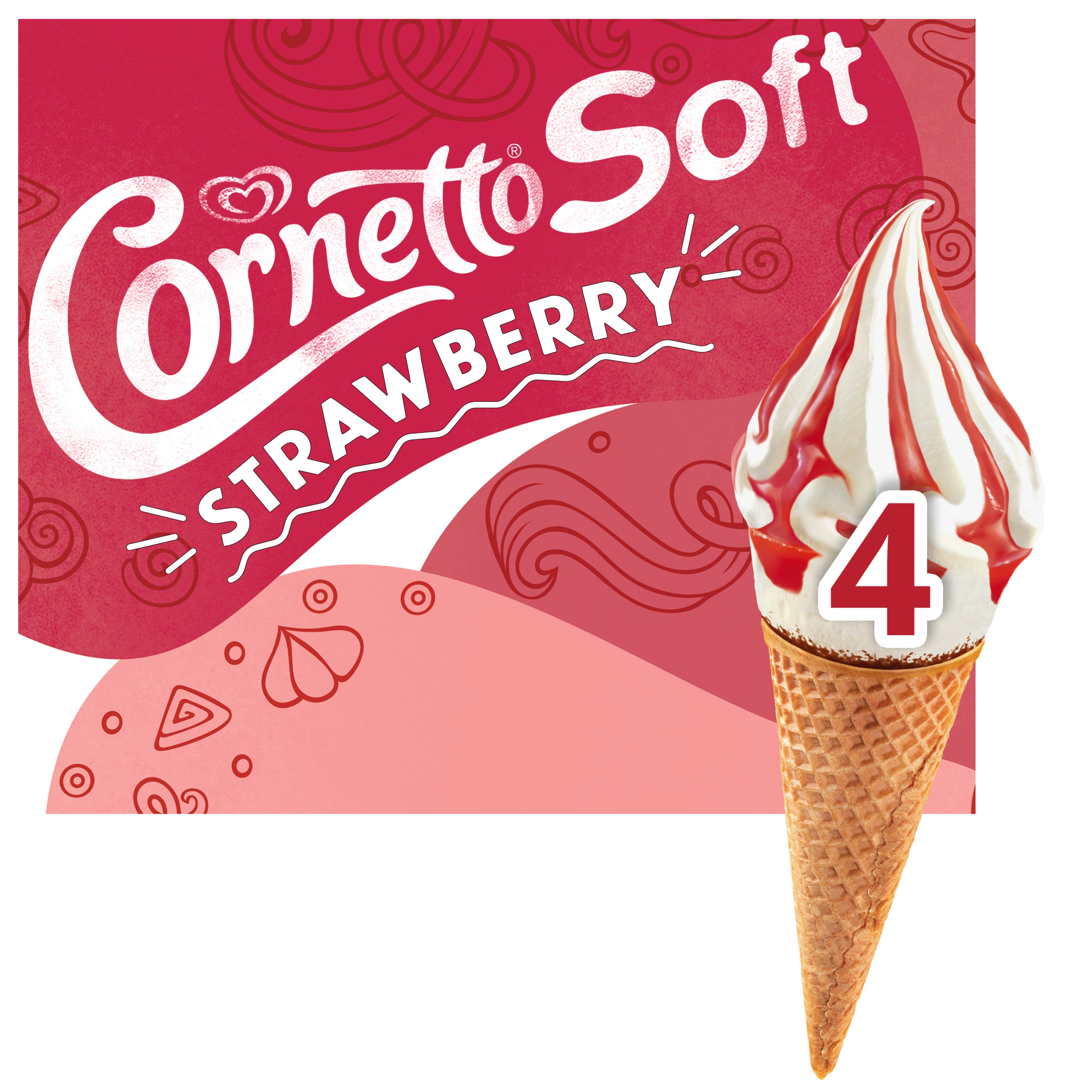 Cornetto Soft Strawberry 4X