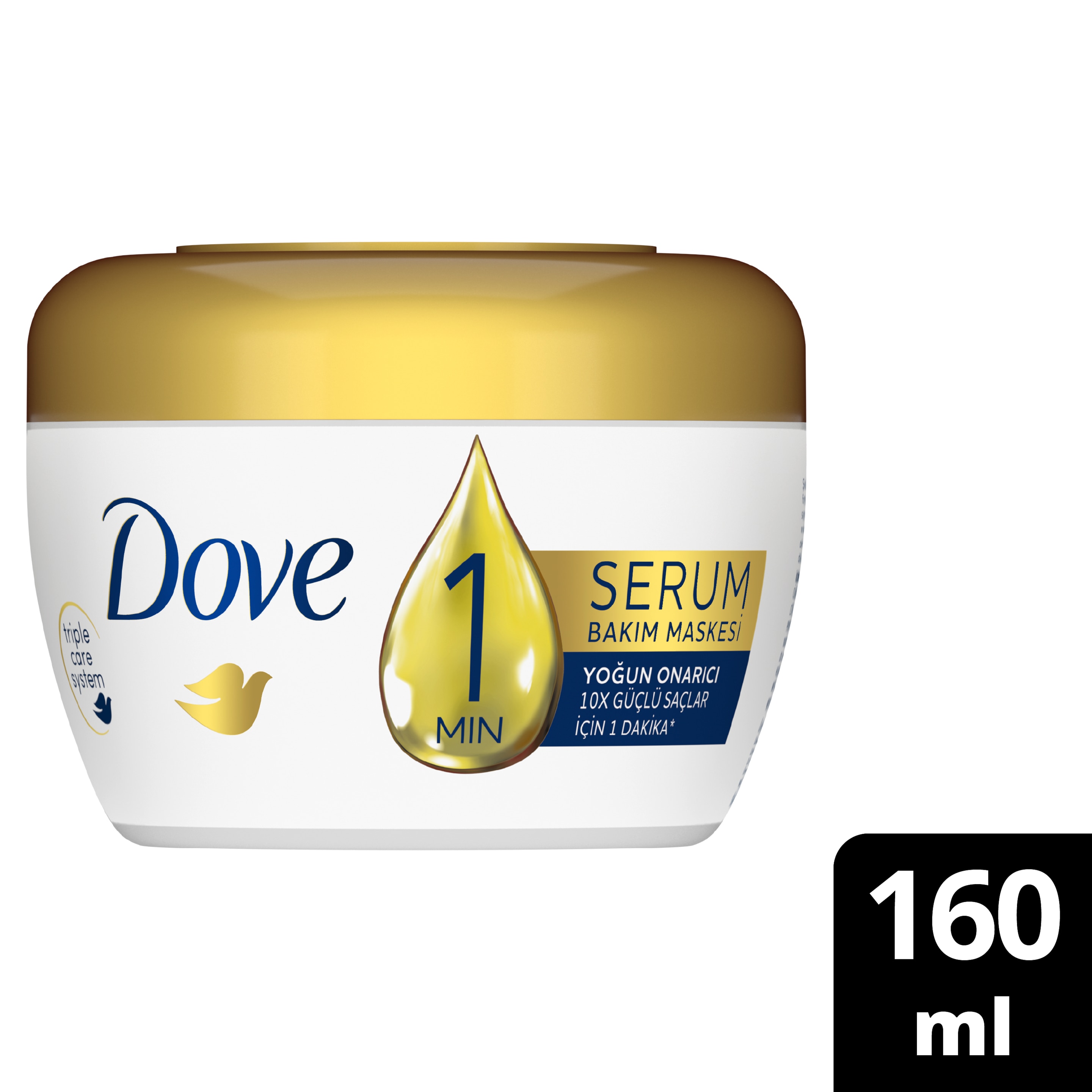 DOVE 1 Minute Serum Saç Bakım Maskesi  Yoğun Onarıcı  160 ml
