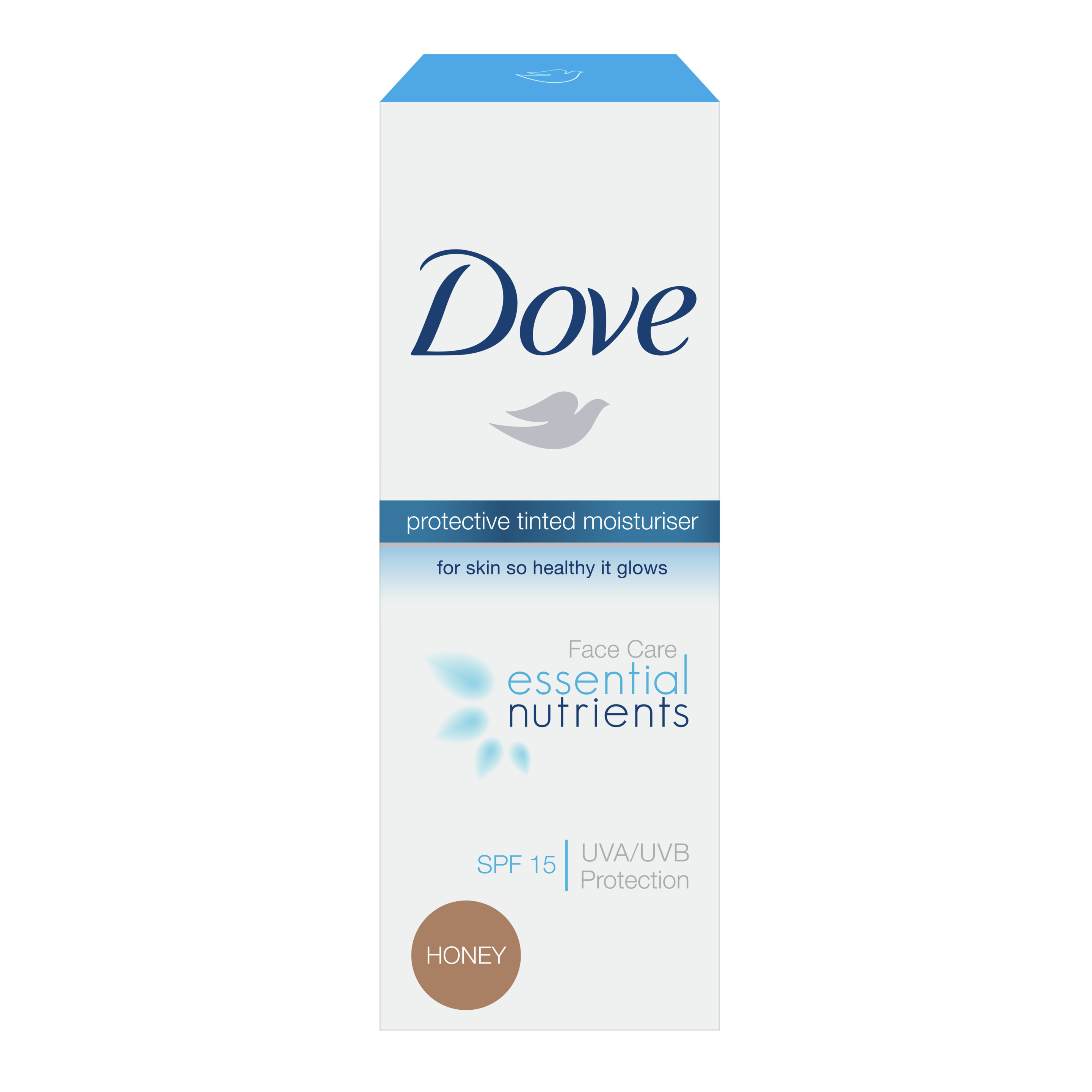 Dove Essential Nutrients Tinted Moisturiser Honey SPF 15 50ml Text