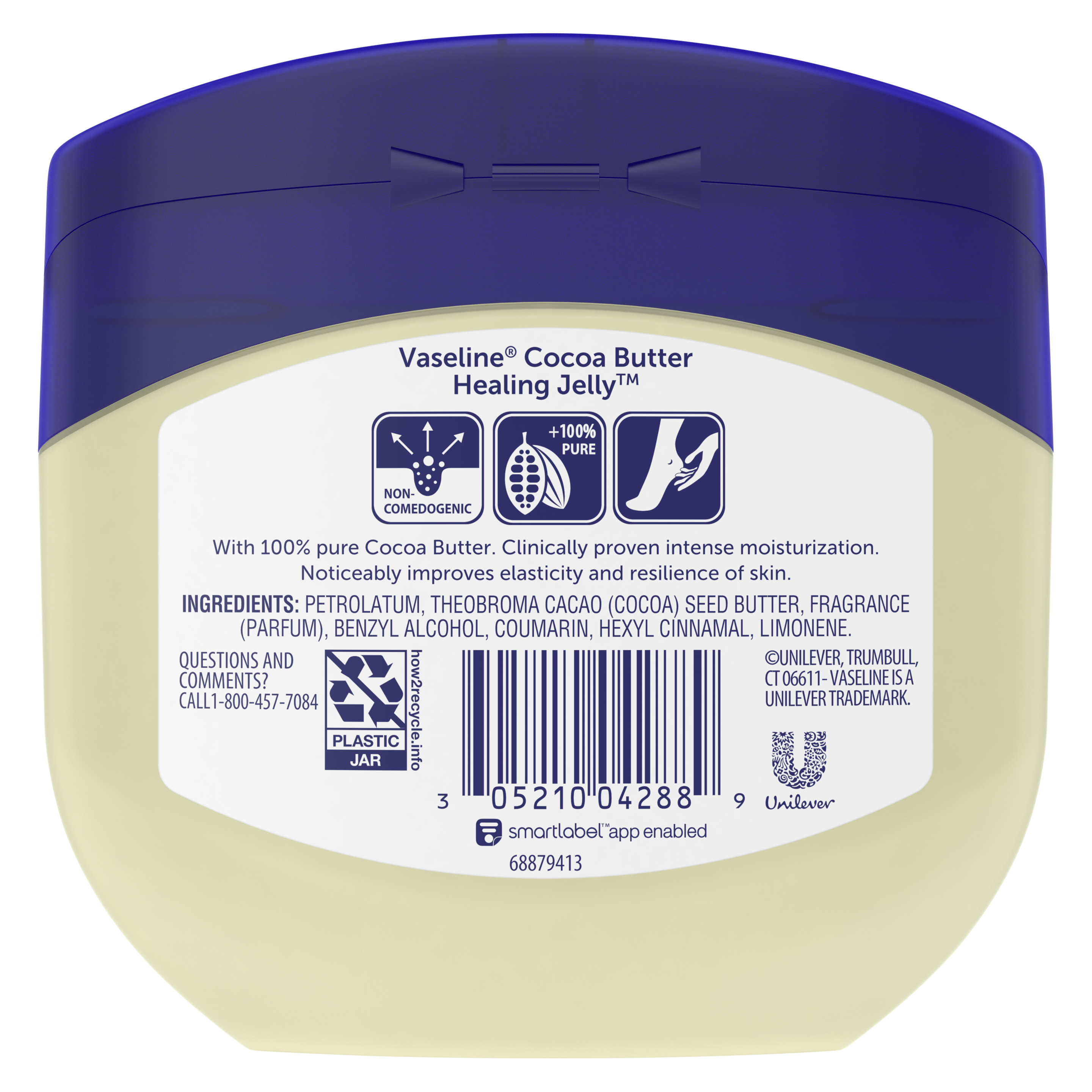 Vaseline® Healing Jelly Jar back of pack