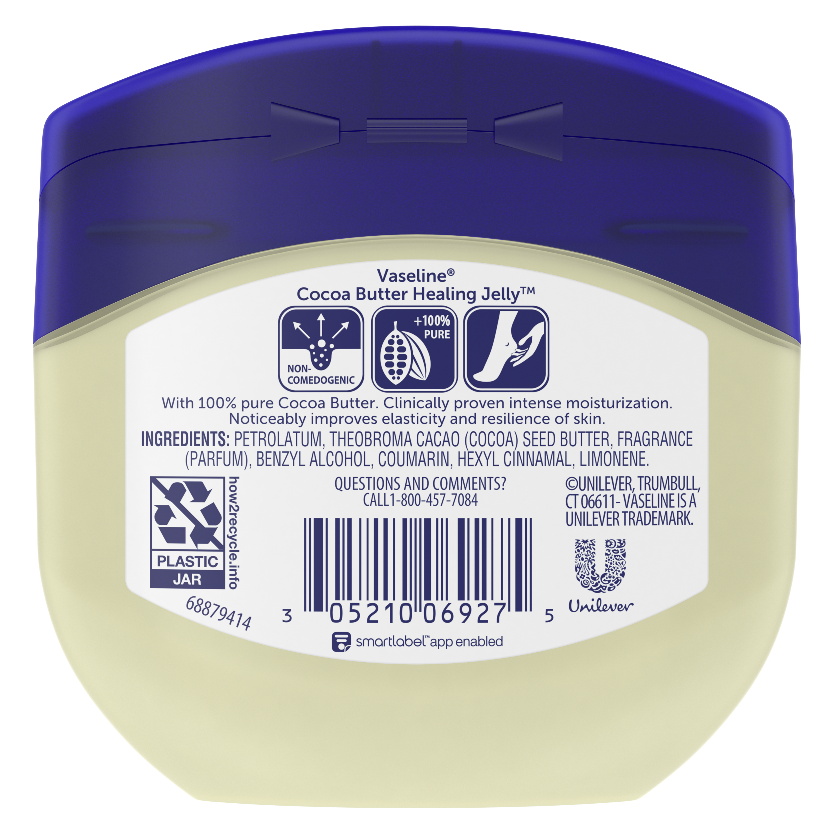 Vaseline® Healing Jelly Jar back of pack