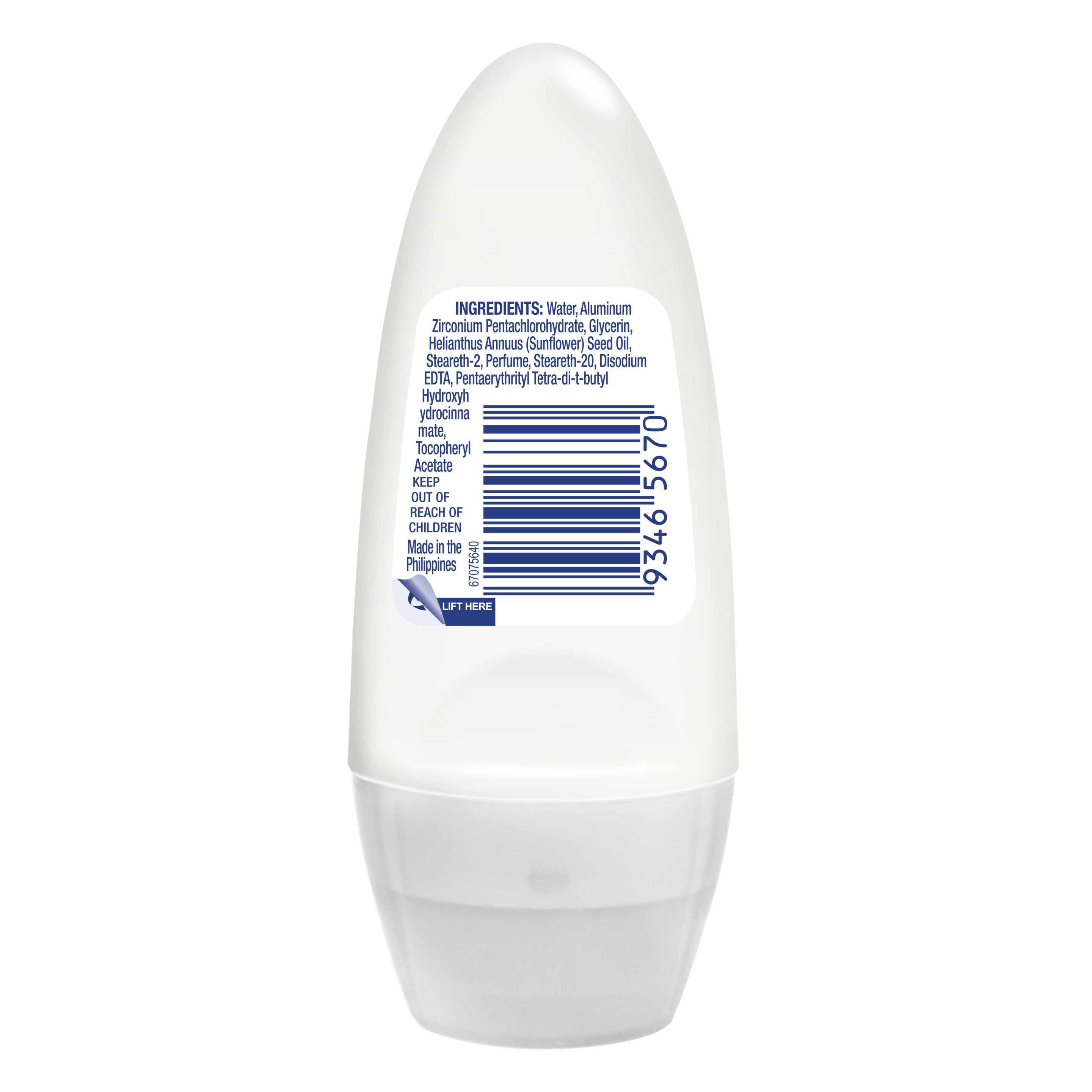 Antiperspirant Roll on Invisible Dry Text