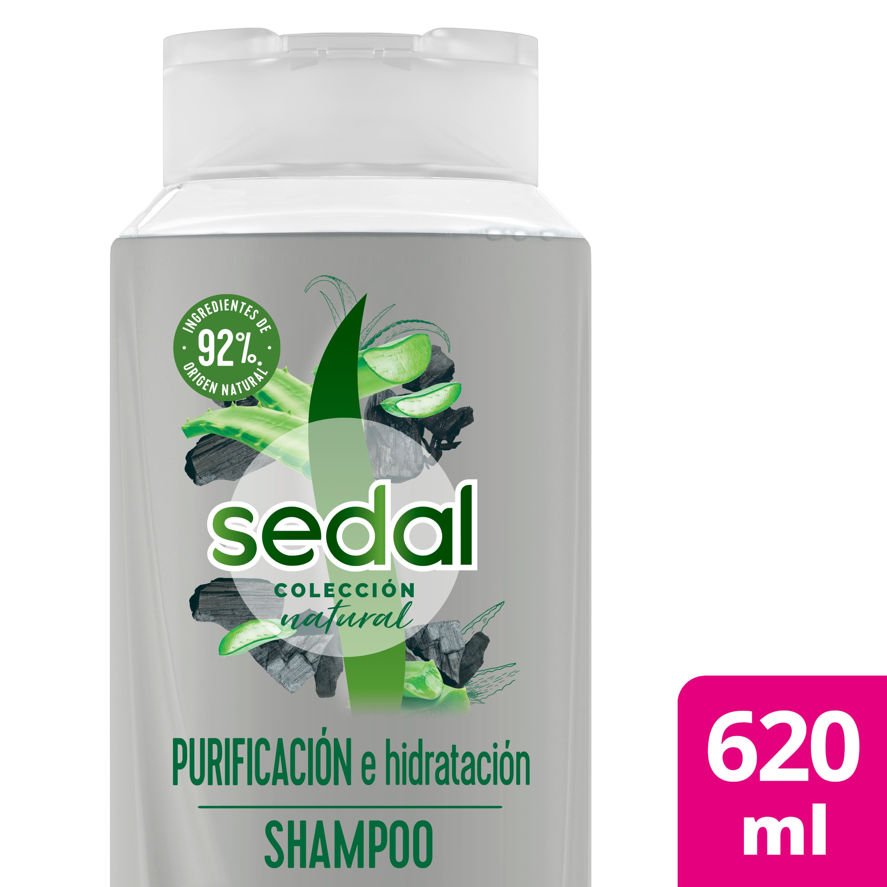 Shampoo Sedal Purificación e Hidratación Carbón Activado y Aloe 620ml