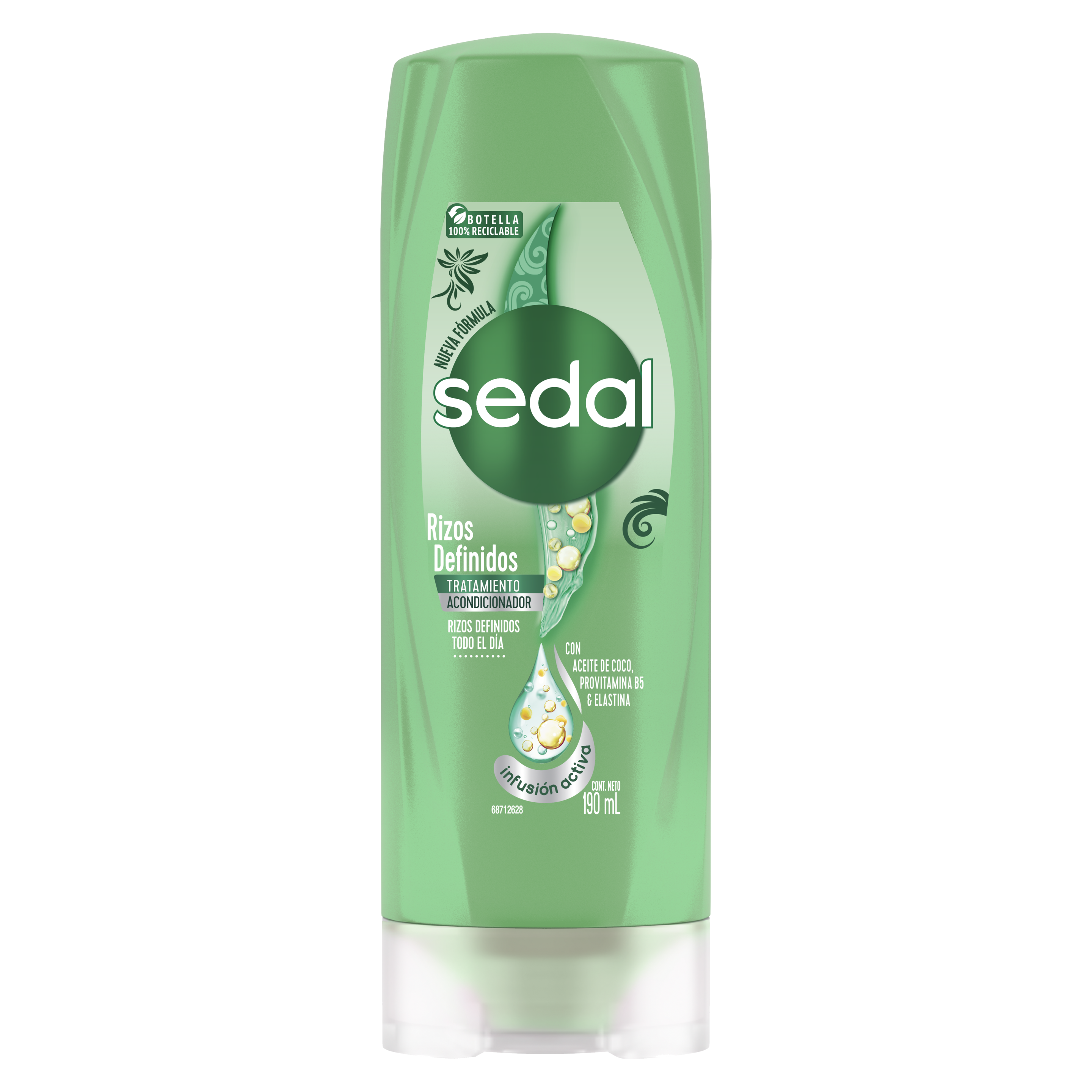 Imagen al frente del paquete Tratamiento Acondicionador Sedal Rizos Definidos 190 ml