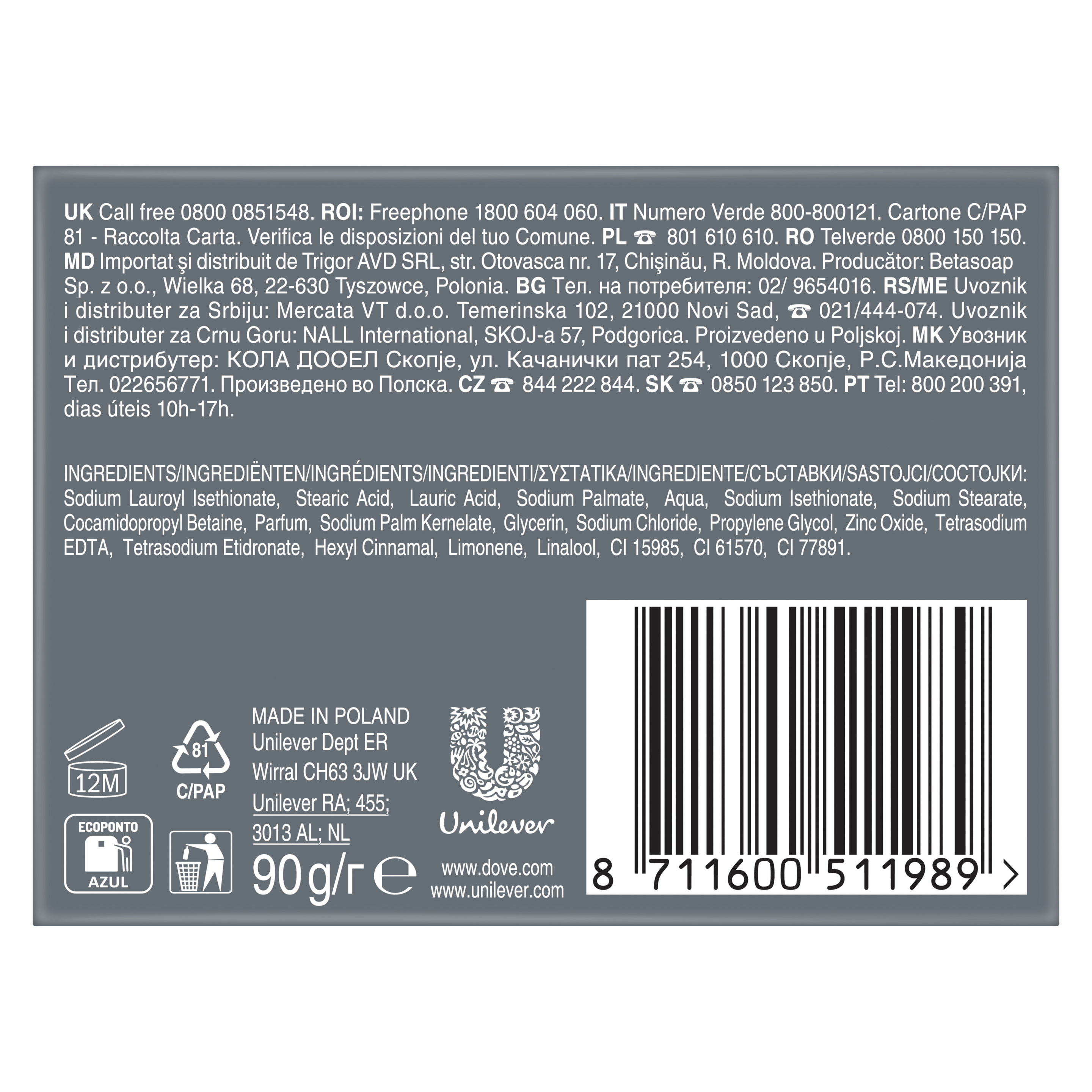 Sabonete Dove Men+Care Extra Fresh Cara + Corpo